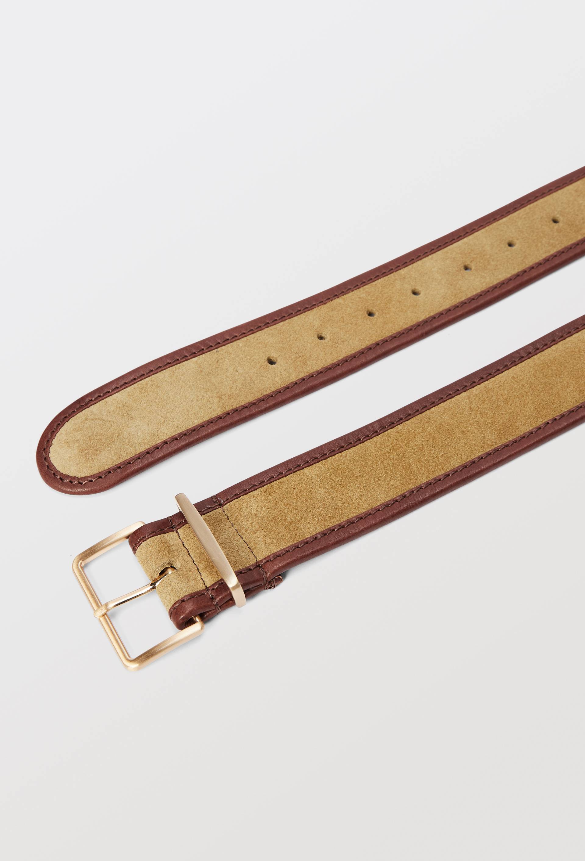 Ceinture 4,5 cm bi-mati&egrave;re en cuir, Vert fonc&eacute;, large image number 1.0