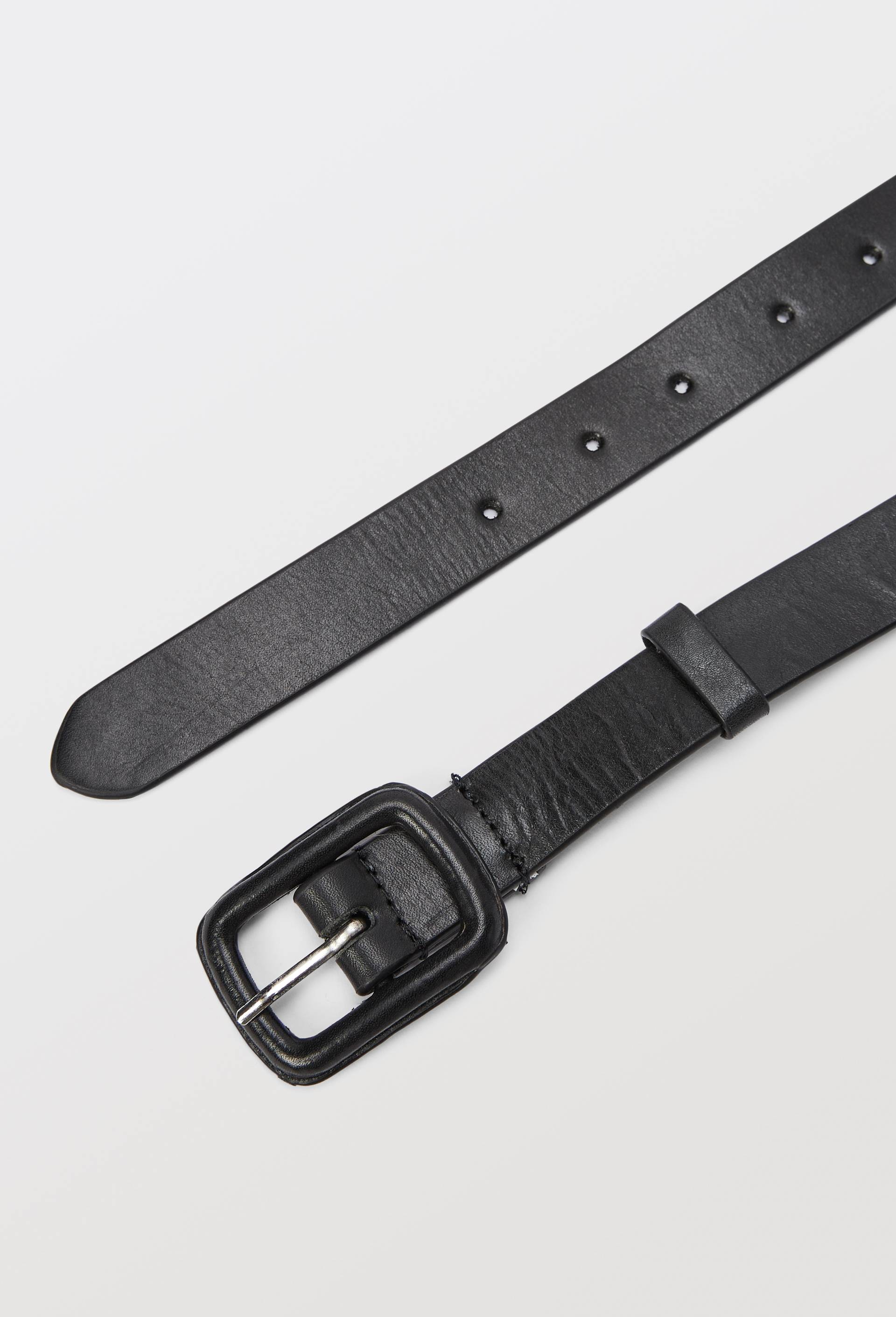 Ceinture à boucle recouverte en cuir NOIR pour femme MONOPRIX