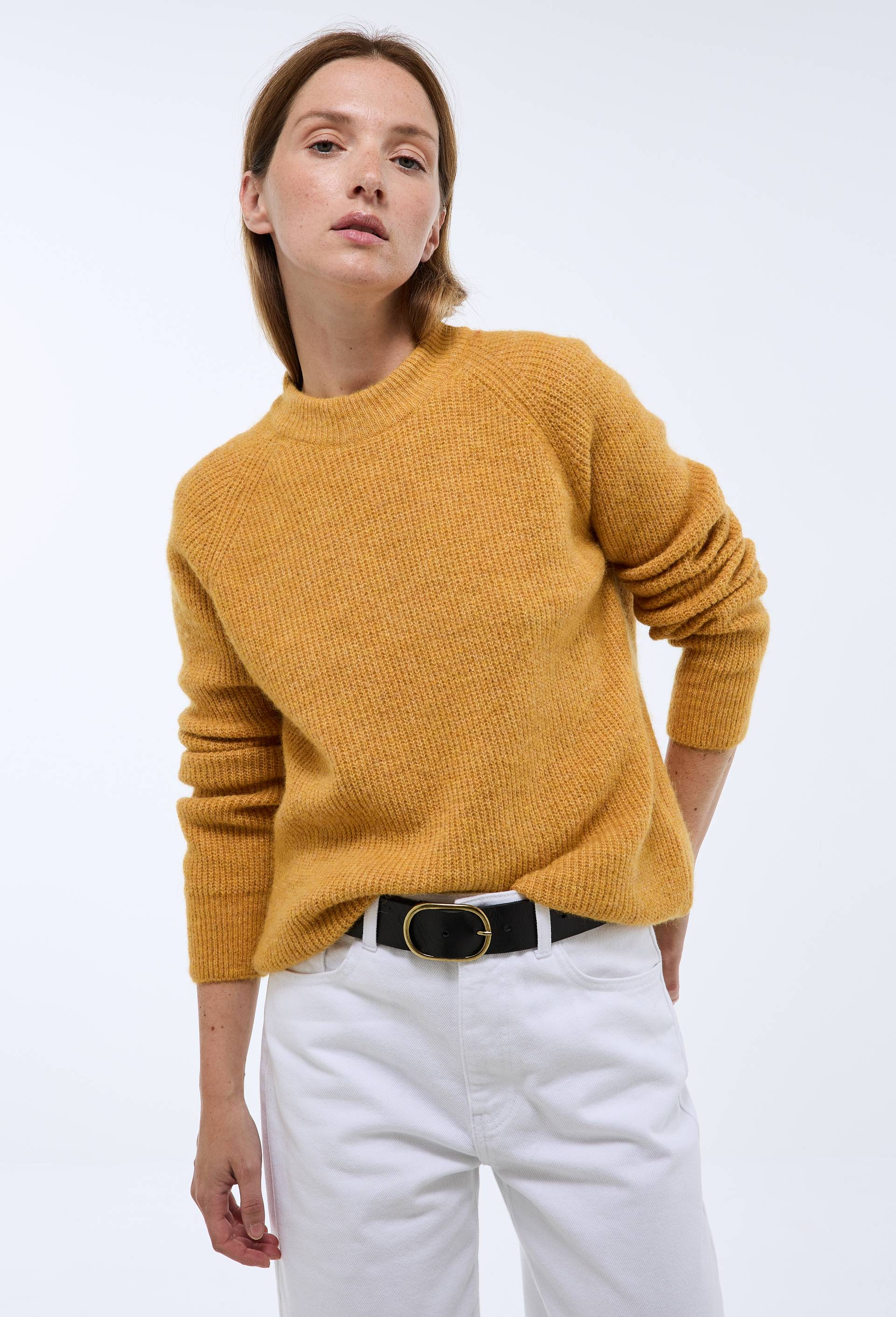 Pull en côte perlée contenant de l'alpaga - MONOPRIX PREMIUM - Modalova