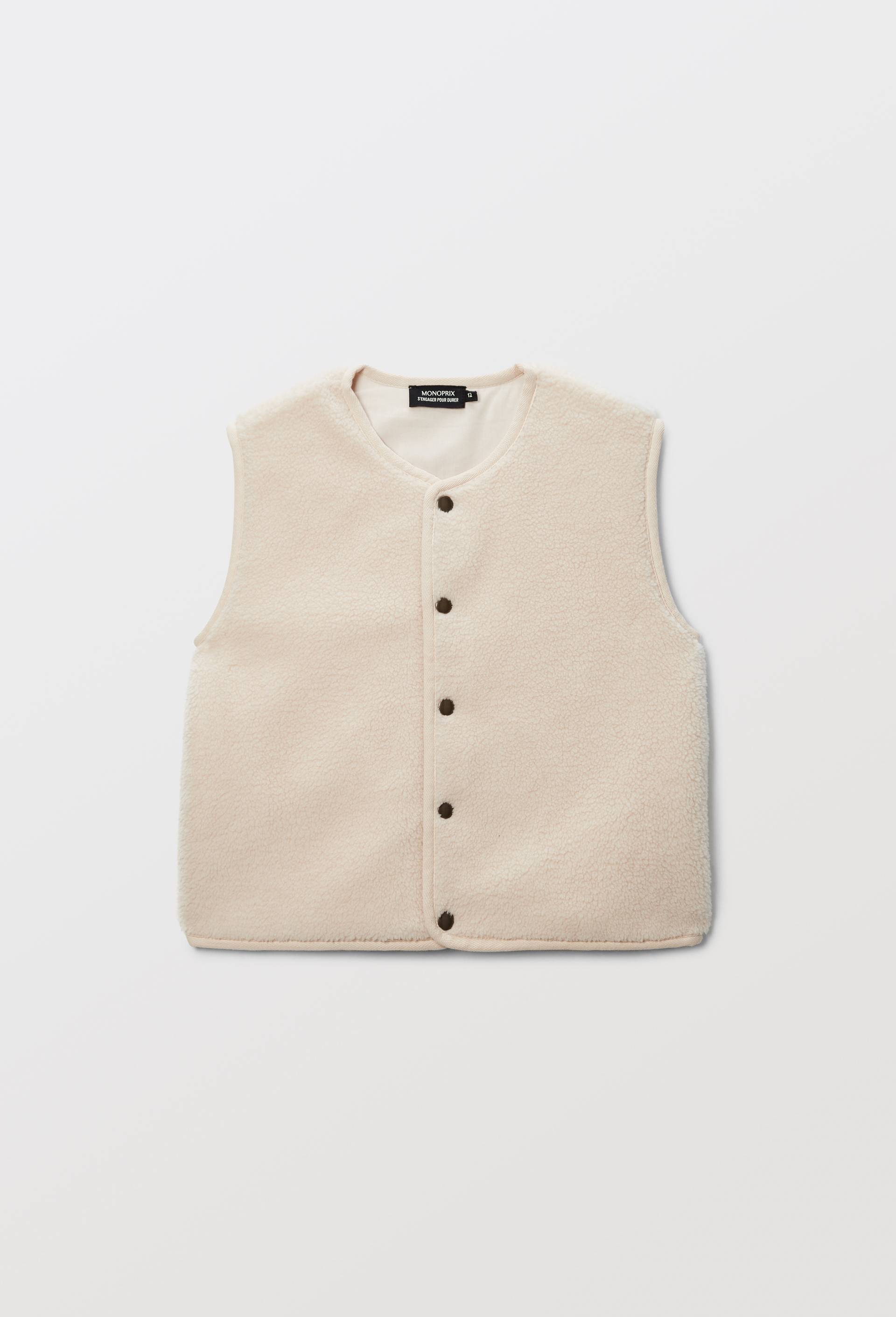 Gilet sans manches sherpa, Beige clair, swatch image