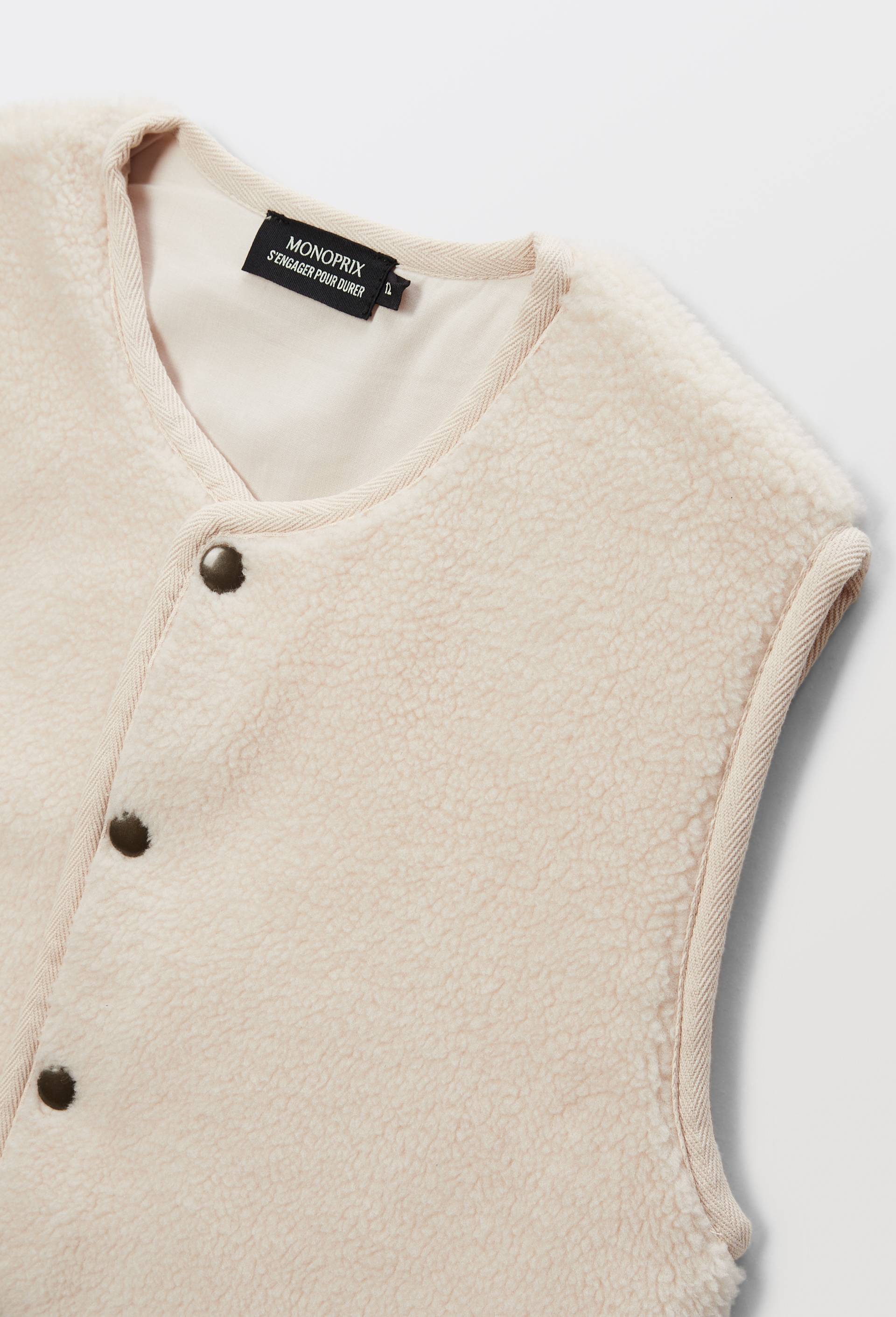 Gilet sans manches sherpa, Beige clair, large image number 2.0