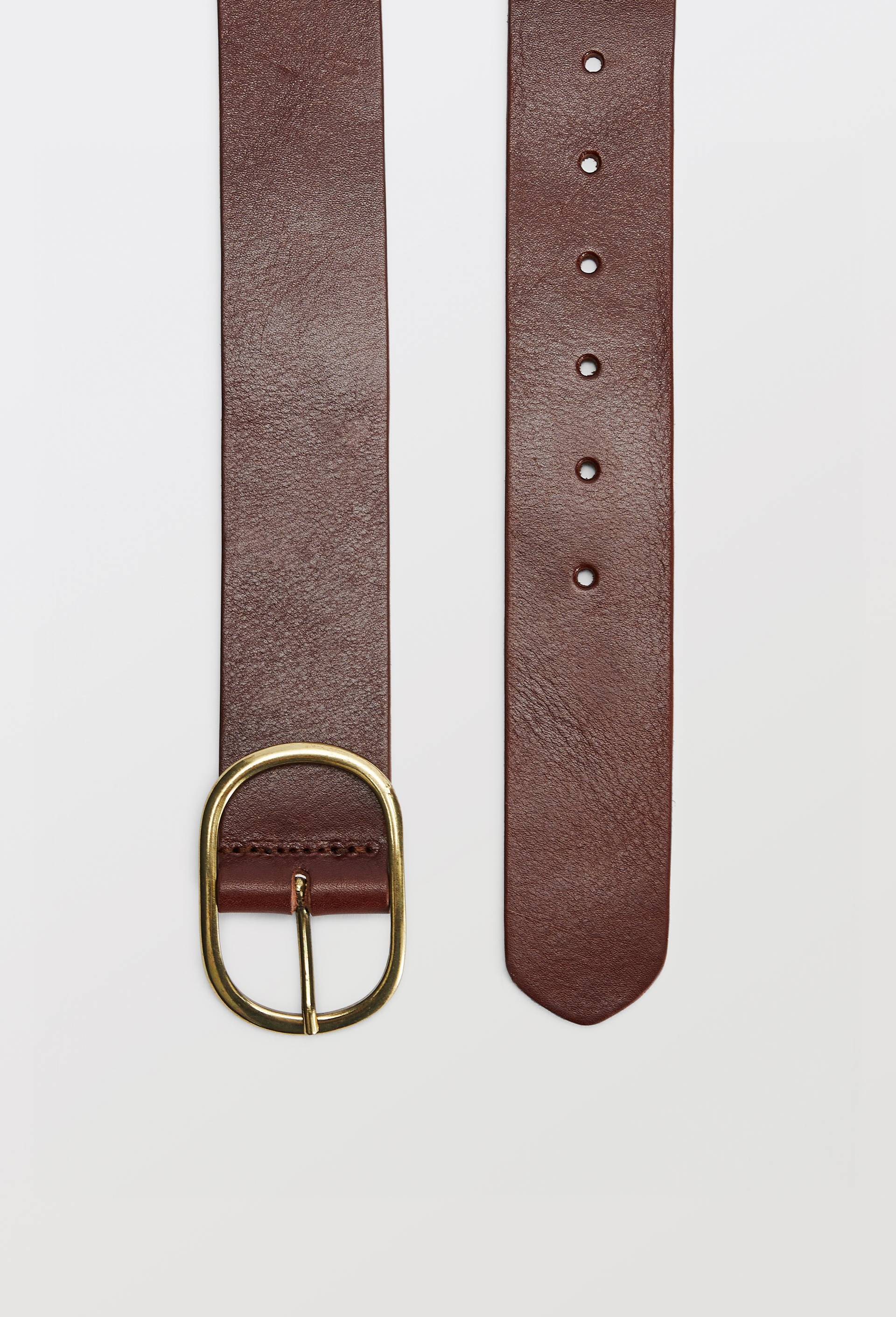 Ceinture 4 cm en cuir, Brun fonc&eacute;, large image number 1