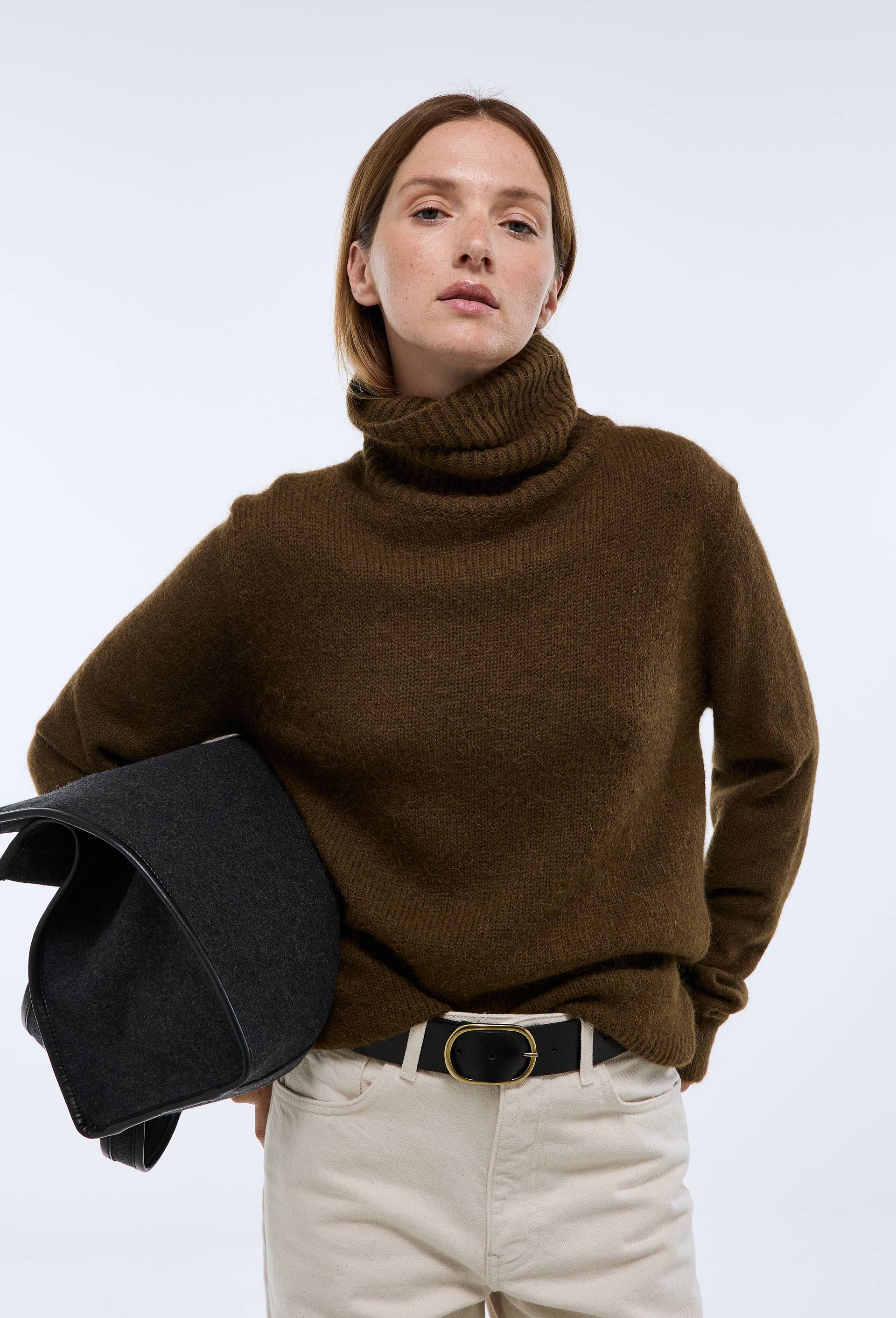 Pull col roulé uni contenant de l'alpaga - MONOPRIX PREMIUM - Modalova