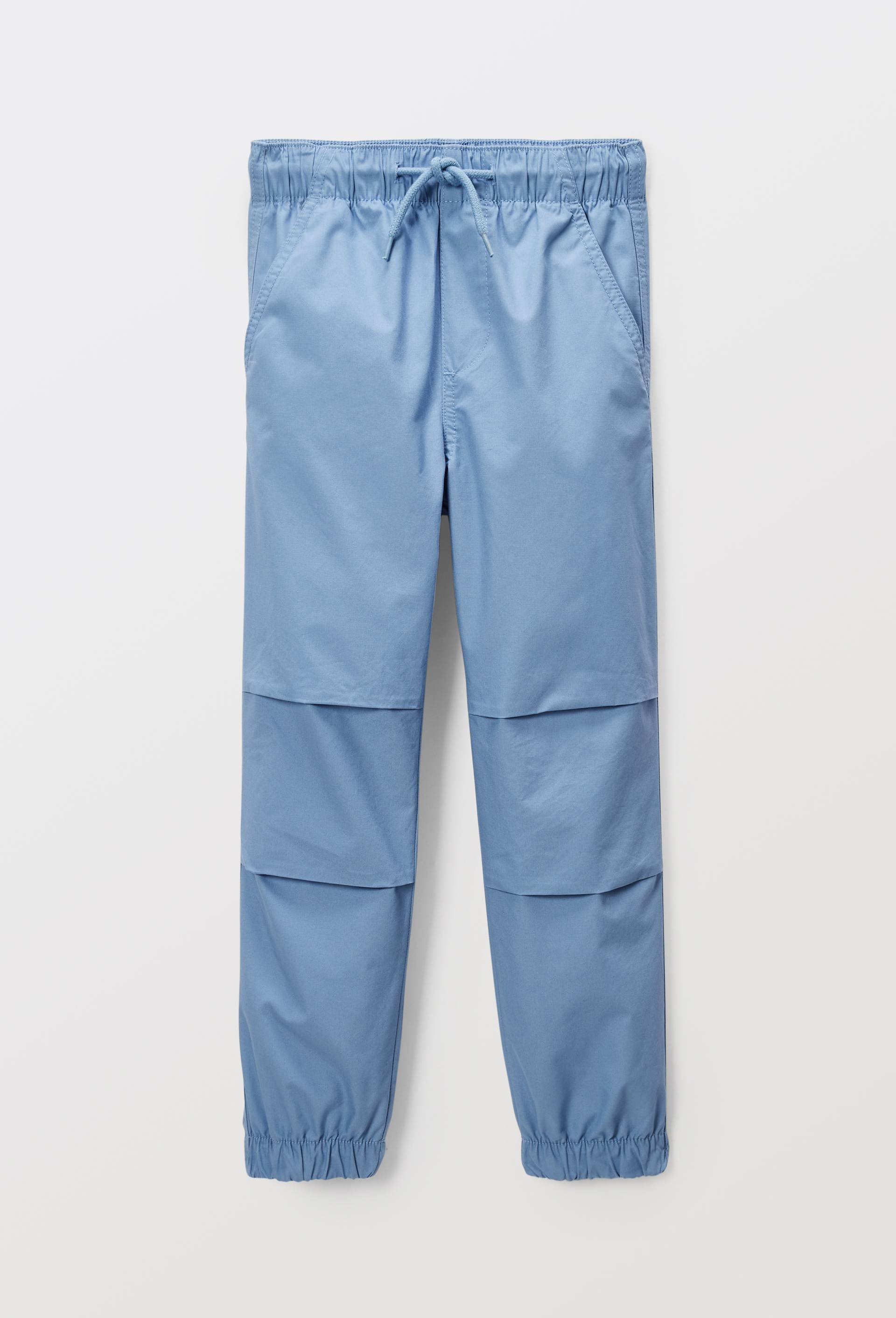 Pantalon large taille &eacute;lastiqu&eacute;e en coton, Bleu, large image number 1