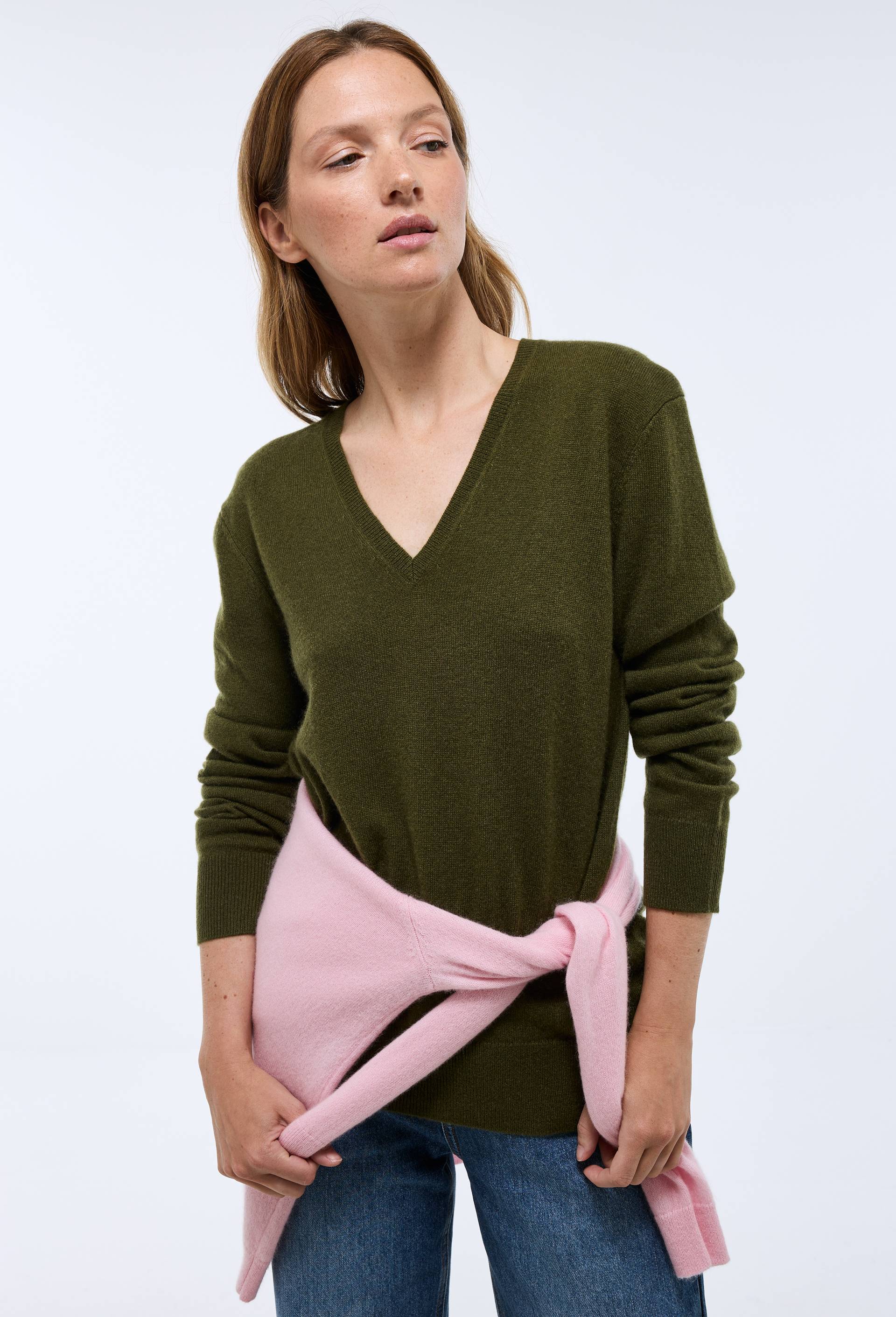 Pull col V en cachemire - MONOPRIX PREMIUM - Modalova