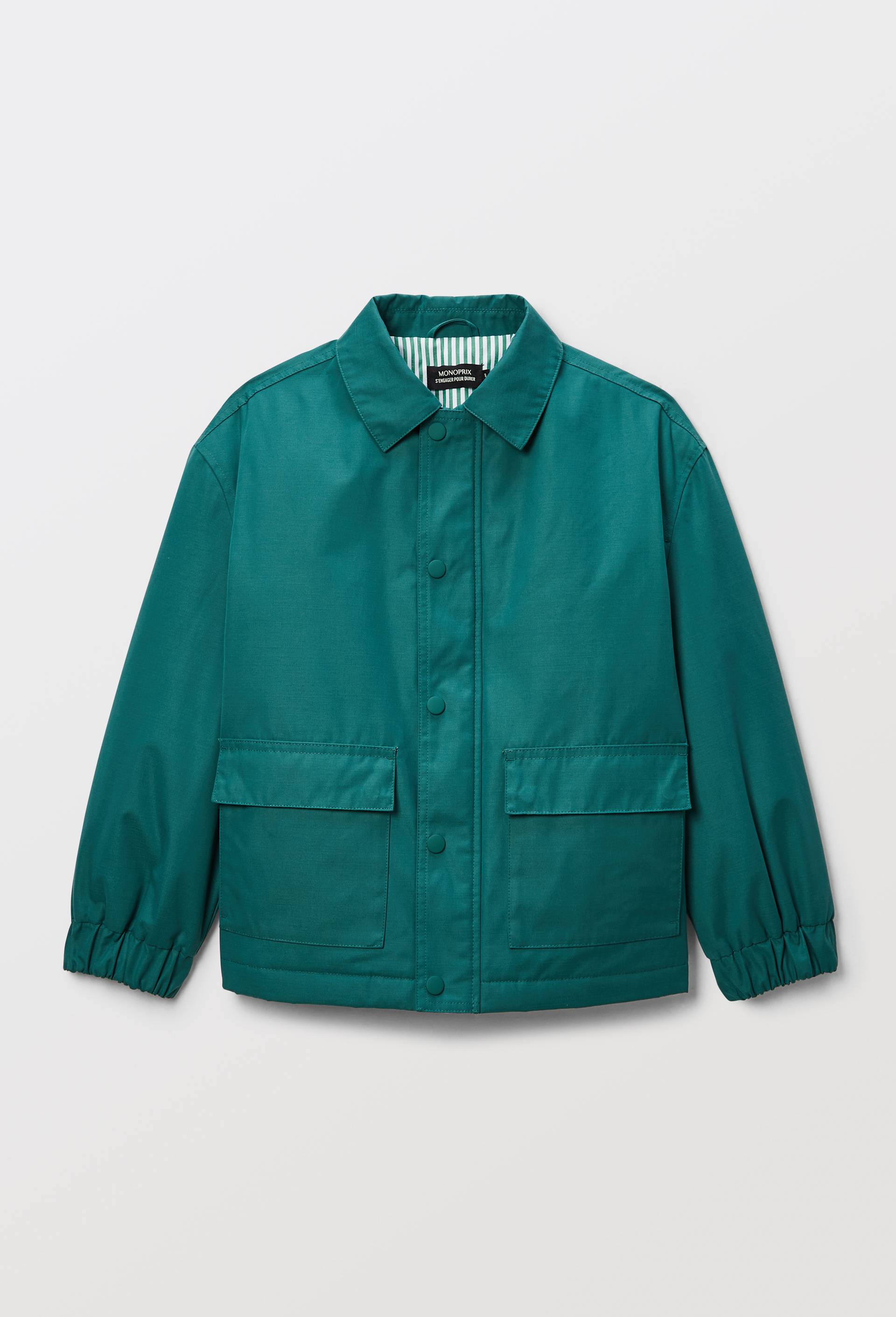 Veste unie contenant du coton, Vert fonc&eacute;, large image number 0.0