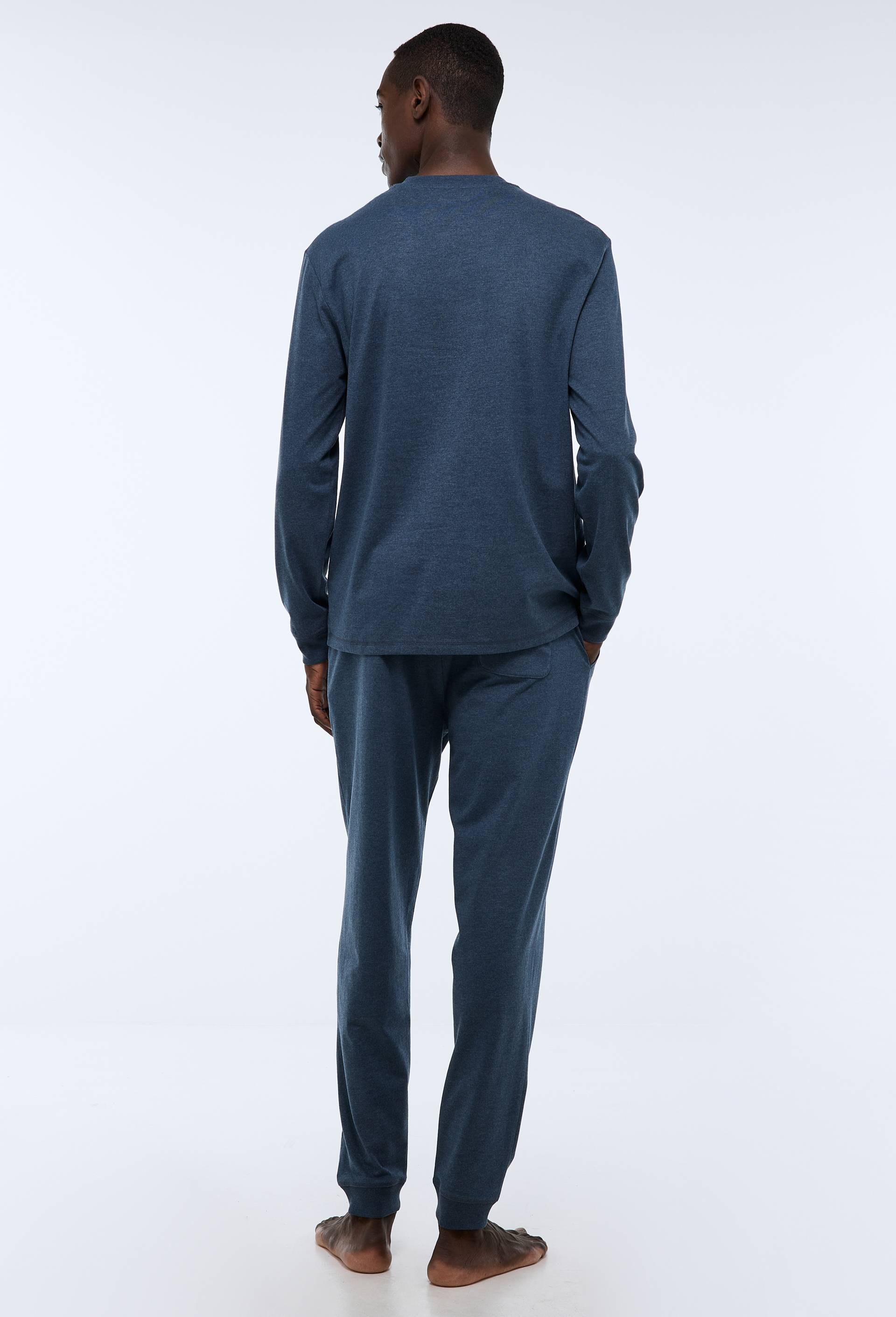 Pyjama long en jersey de coton, Bleu fonc&eacute;, large image number 1