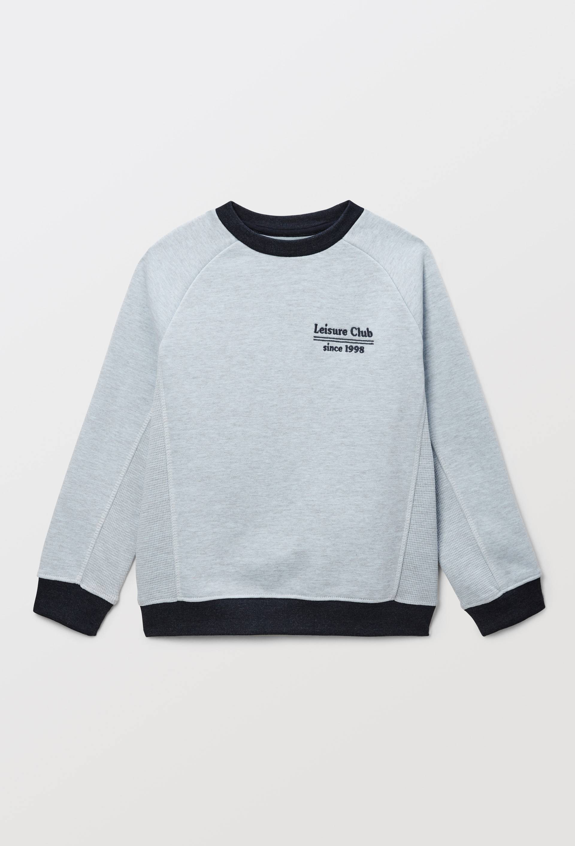 Sweat col rond colorblock en coton BIO GOTS, Bleu clair, large image number 1.0