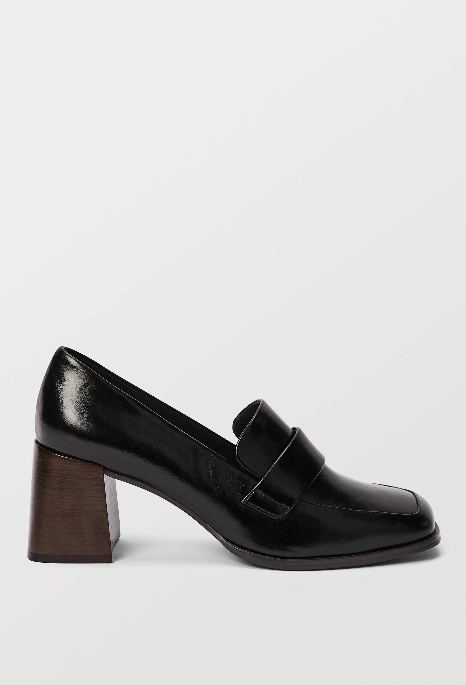 Mocassins à talon en cuir - MONOPRIX PREMIUM - Modalova