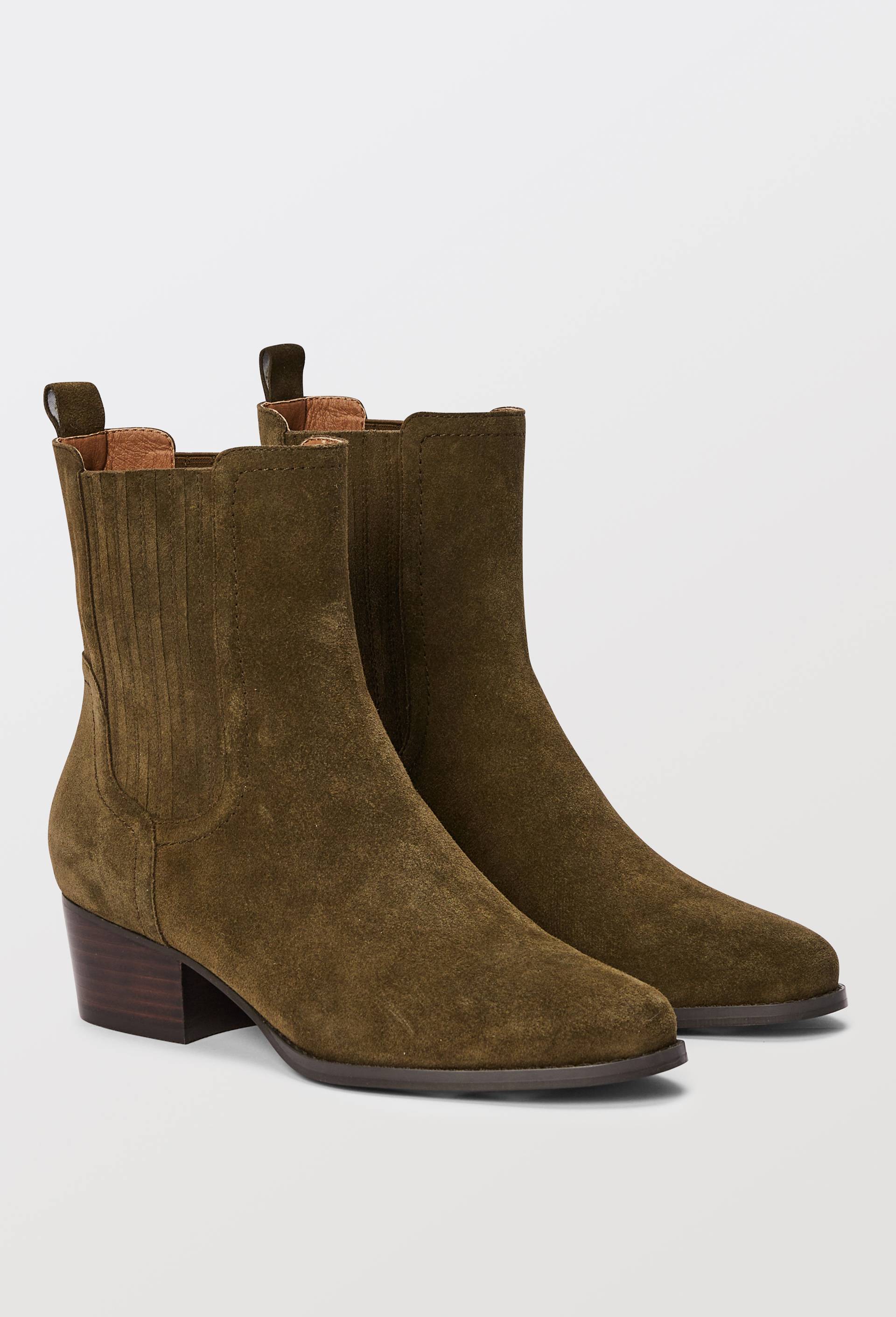 Bottines en cuir, Vert fonc&eacute;, large image number 0