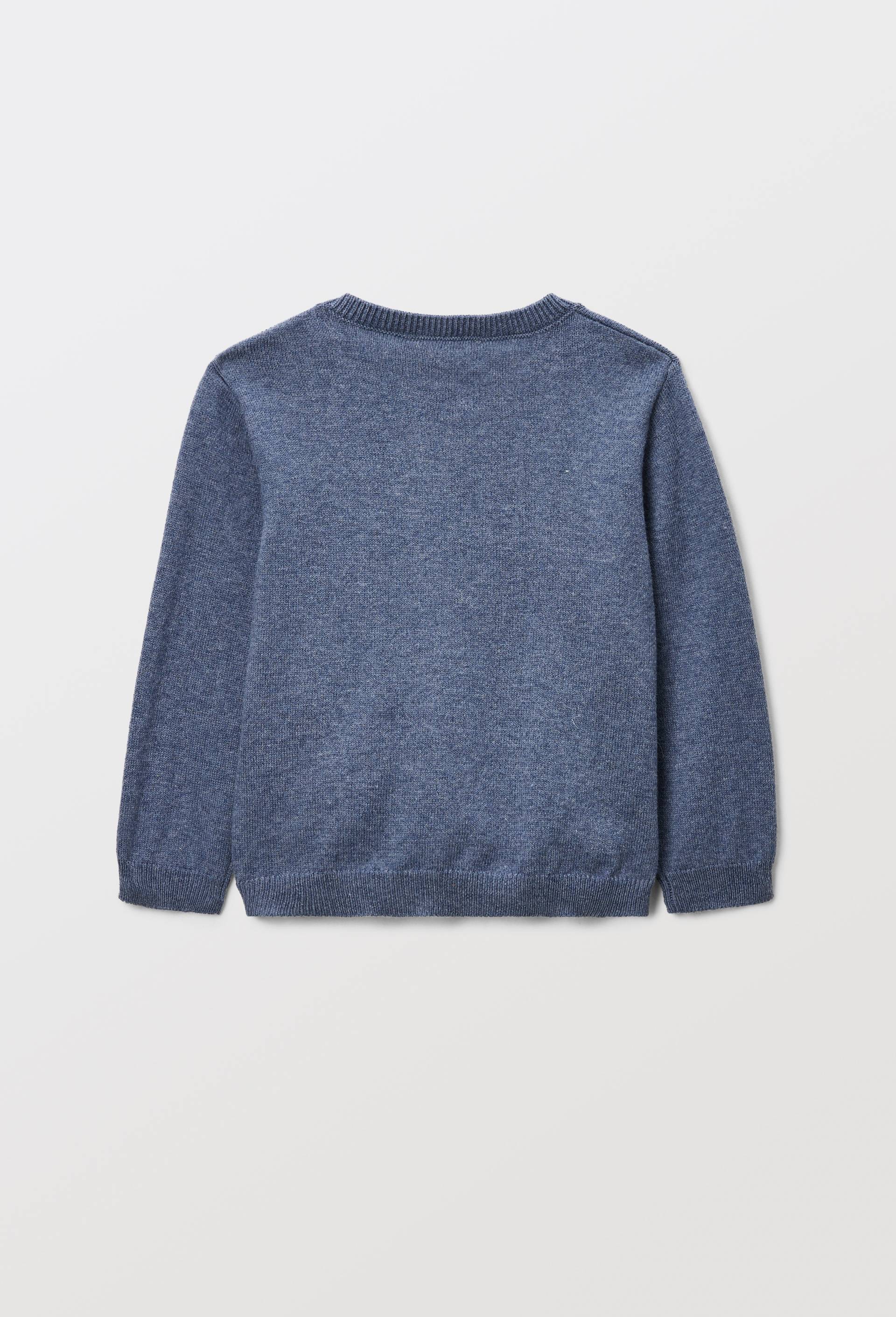 Pull fantaisie contenant de la laine, Bleu, large image number 1.0