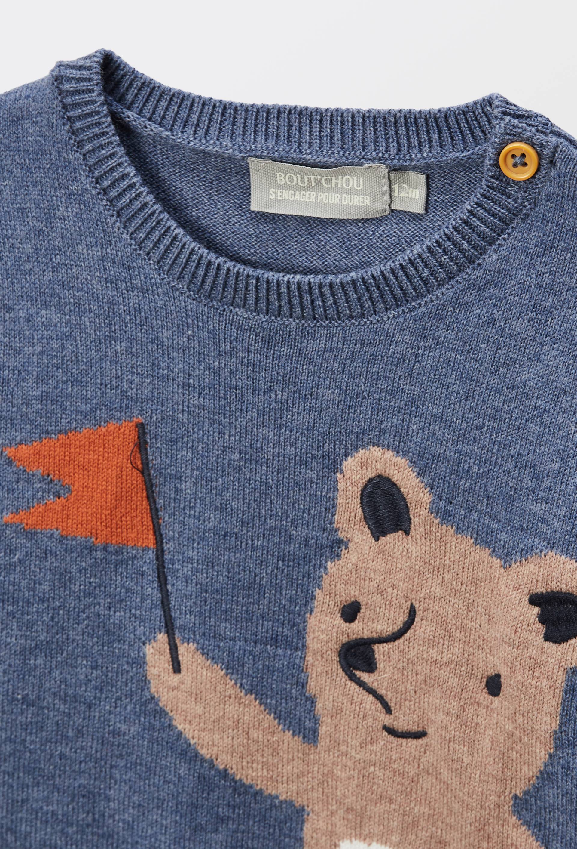 Pull fantaisie contenant de la laine, Bleu, large image number 2.0