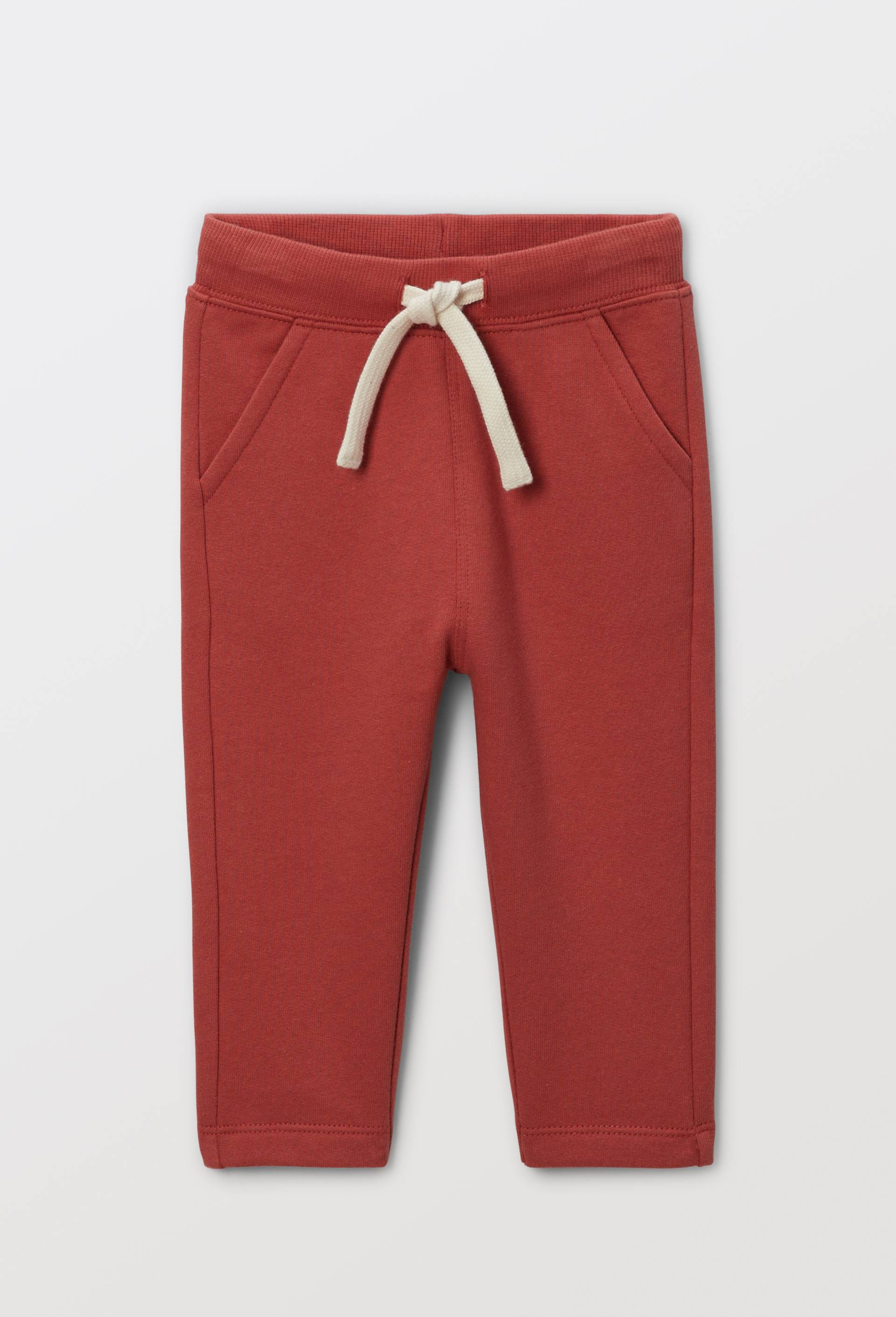 Jogging uni en molleton en coton BIO GOTS, Orange foncé, swatch image