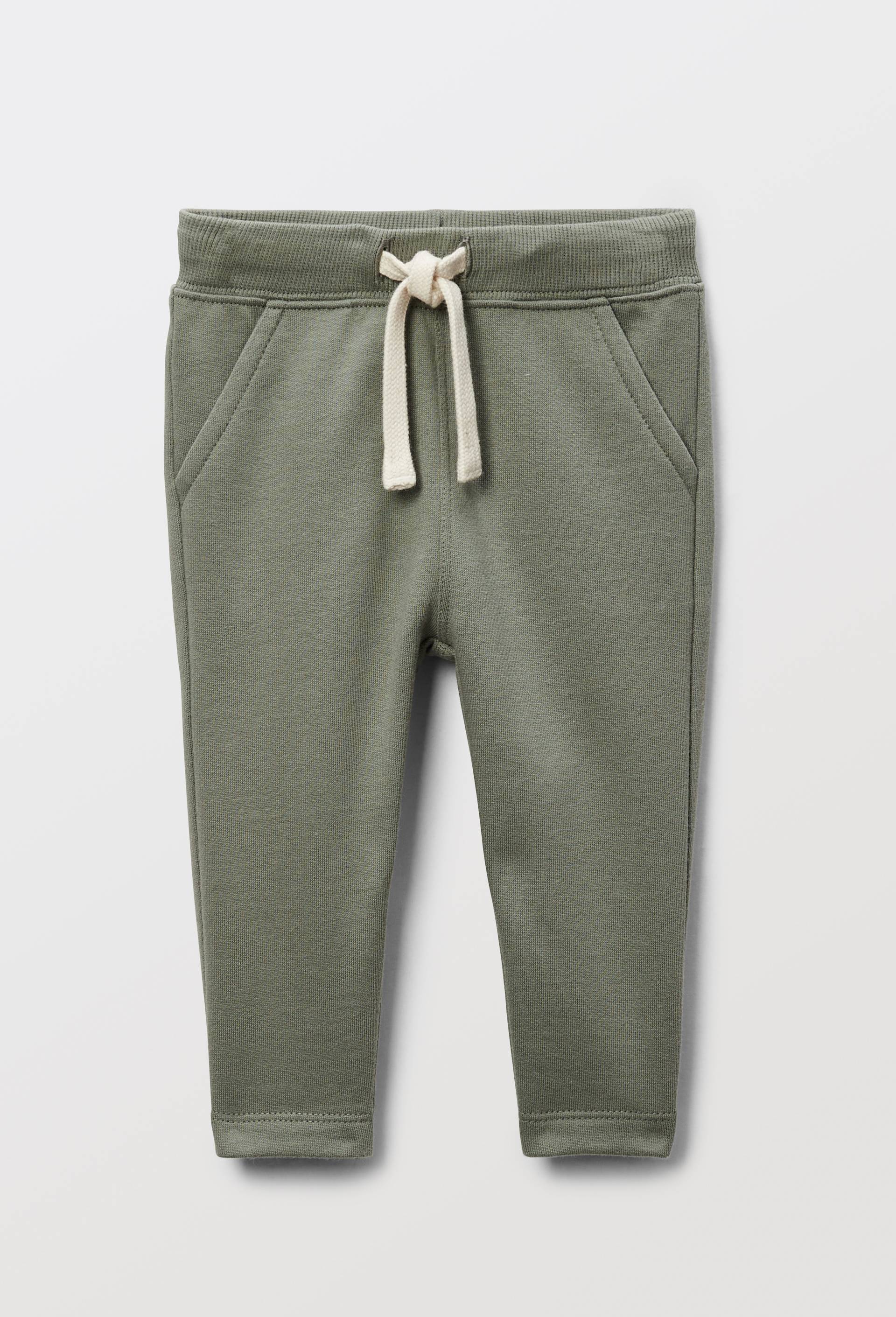 Jogging uni en molleton en coton BIO GOTS, Vert, swatch image