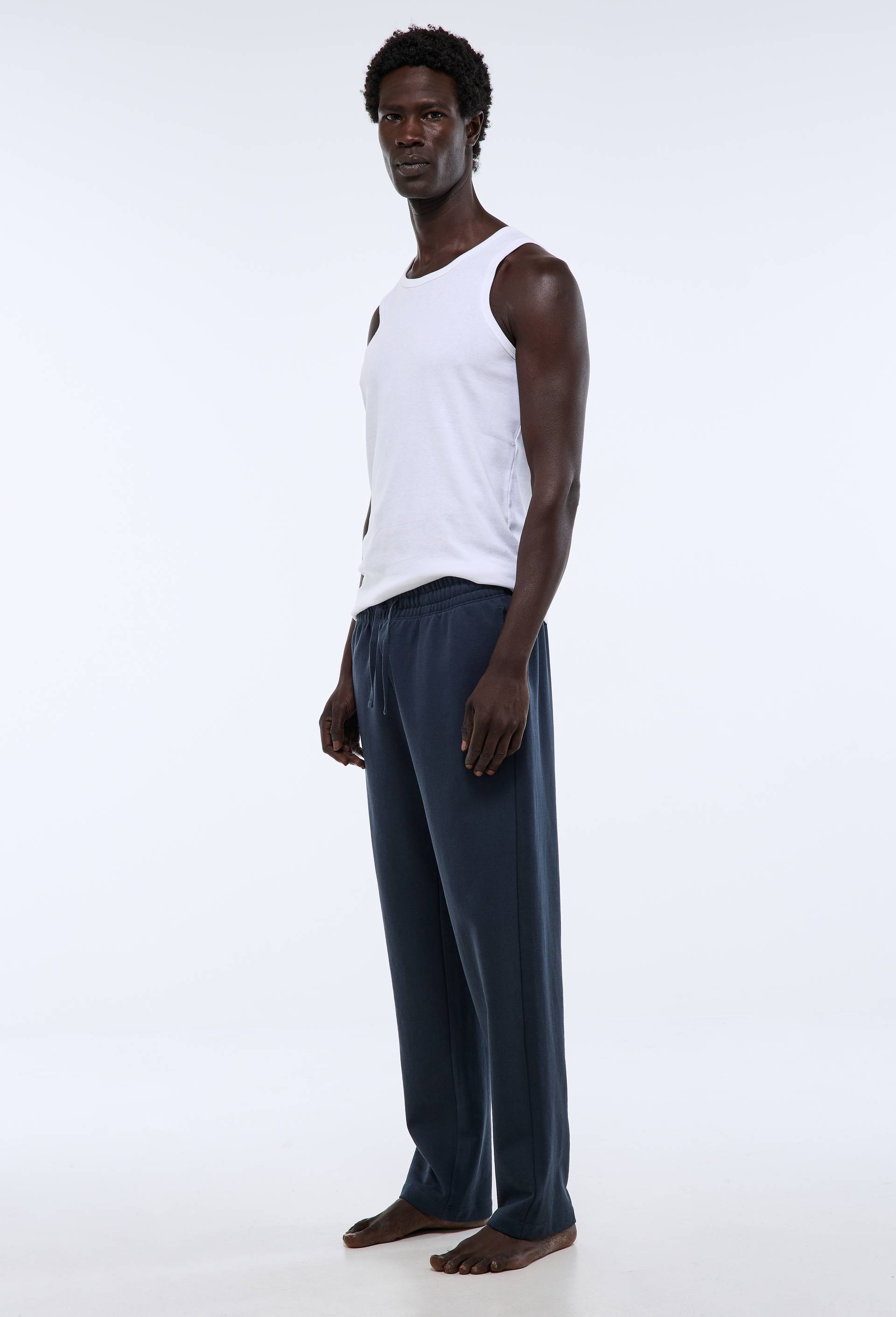 Pantalon molleton en coton BIO GOTS, Bleu fonc&eacute;, large image number 1