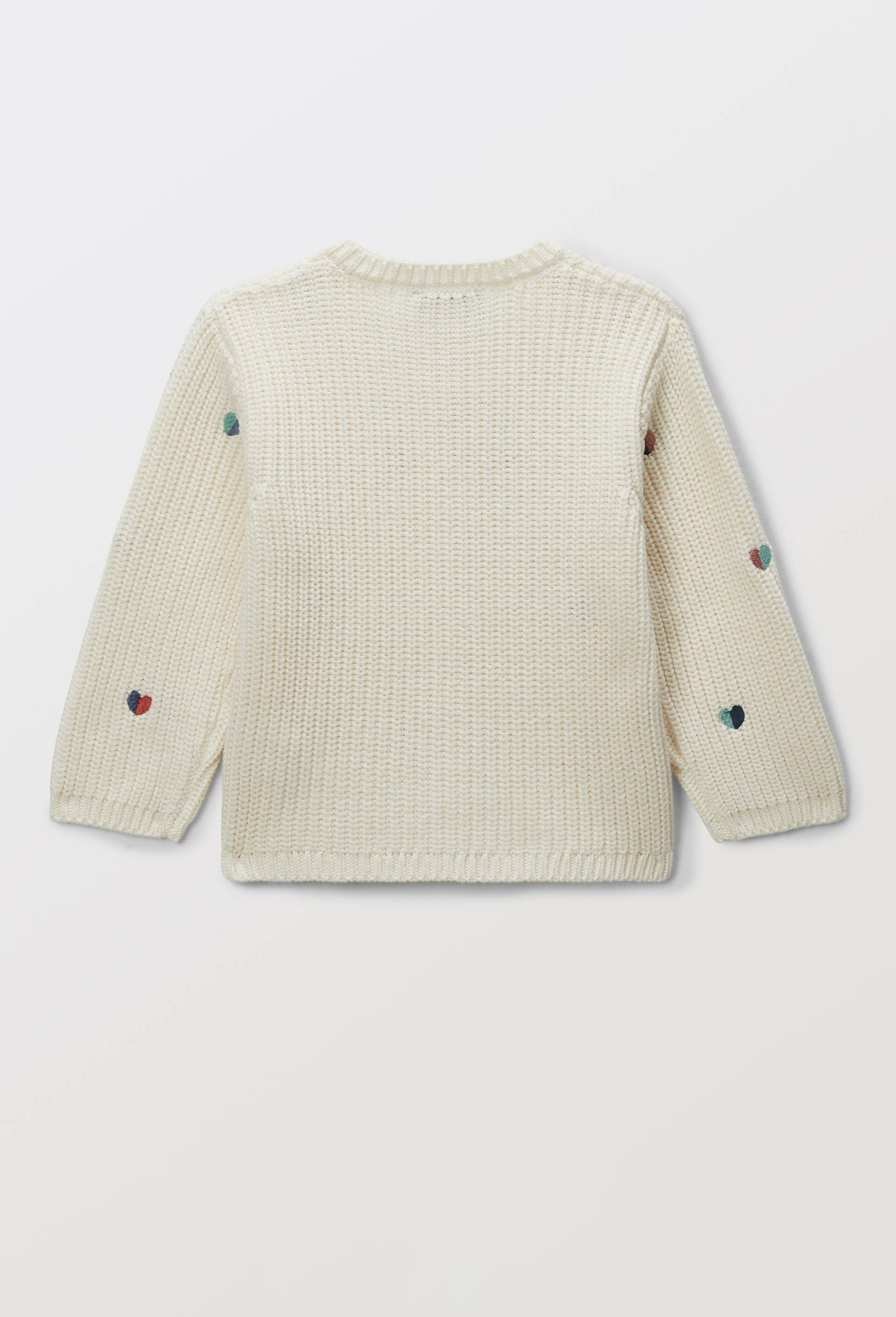 Cardigan tricot brod&eacute; en coton, Beige clair, large image number 1
