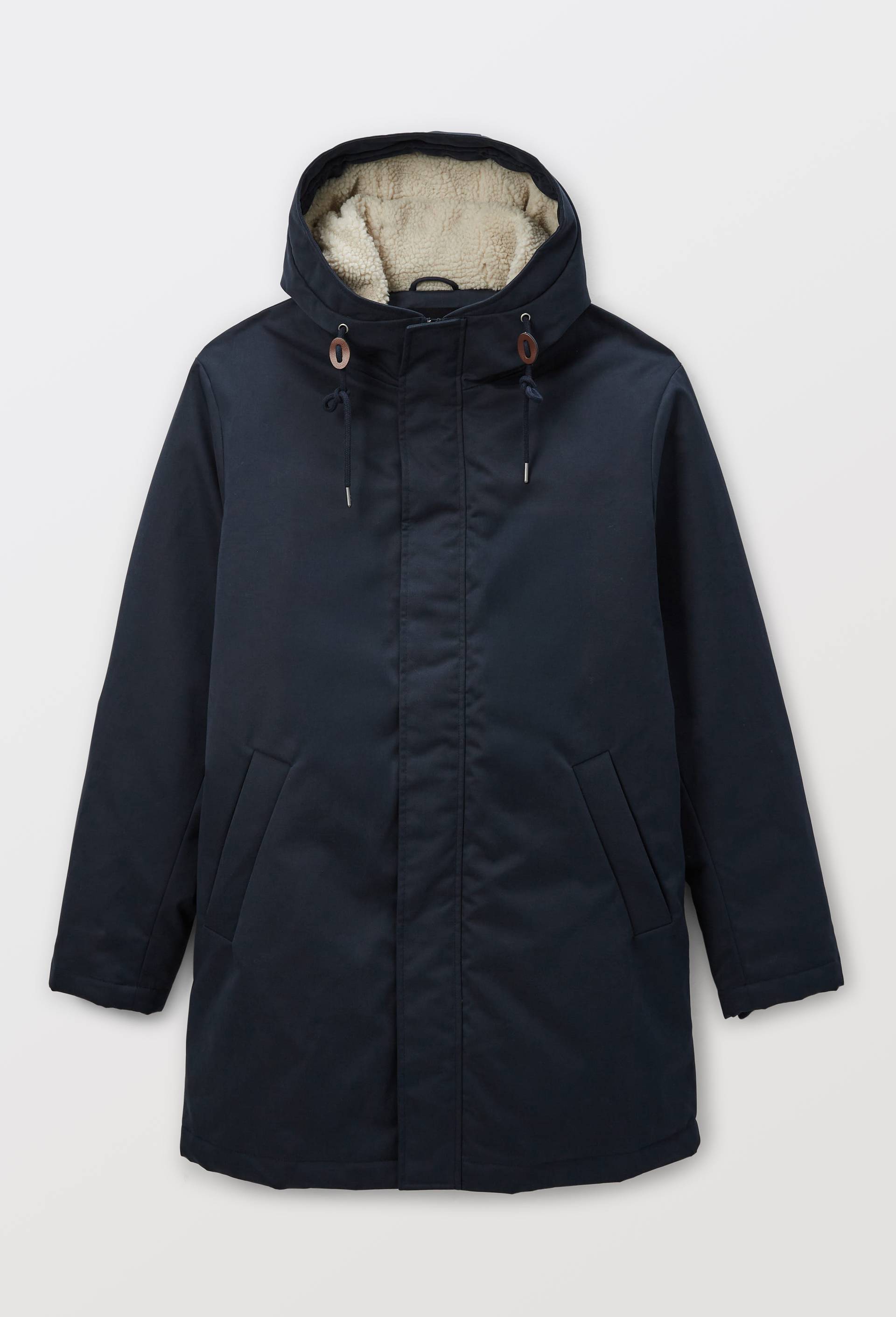 Parka &agrave; capuche d&eacute;perlante en coton, Bleu fonc&eacute;, large image number 2.0