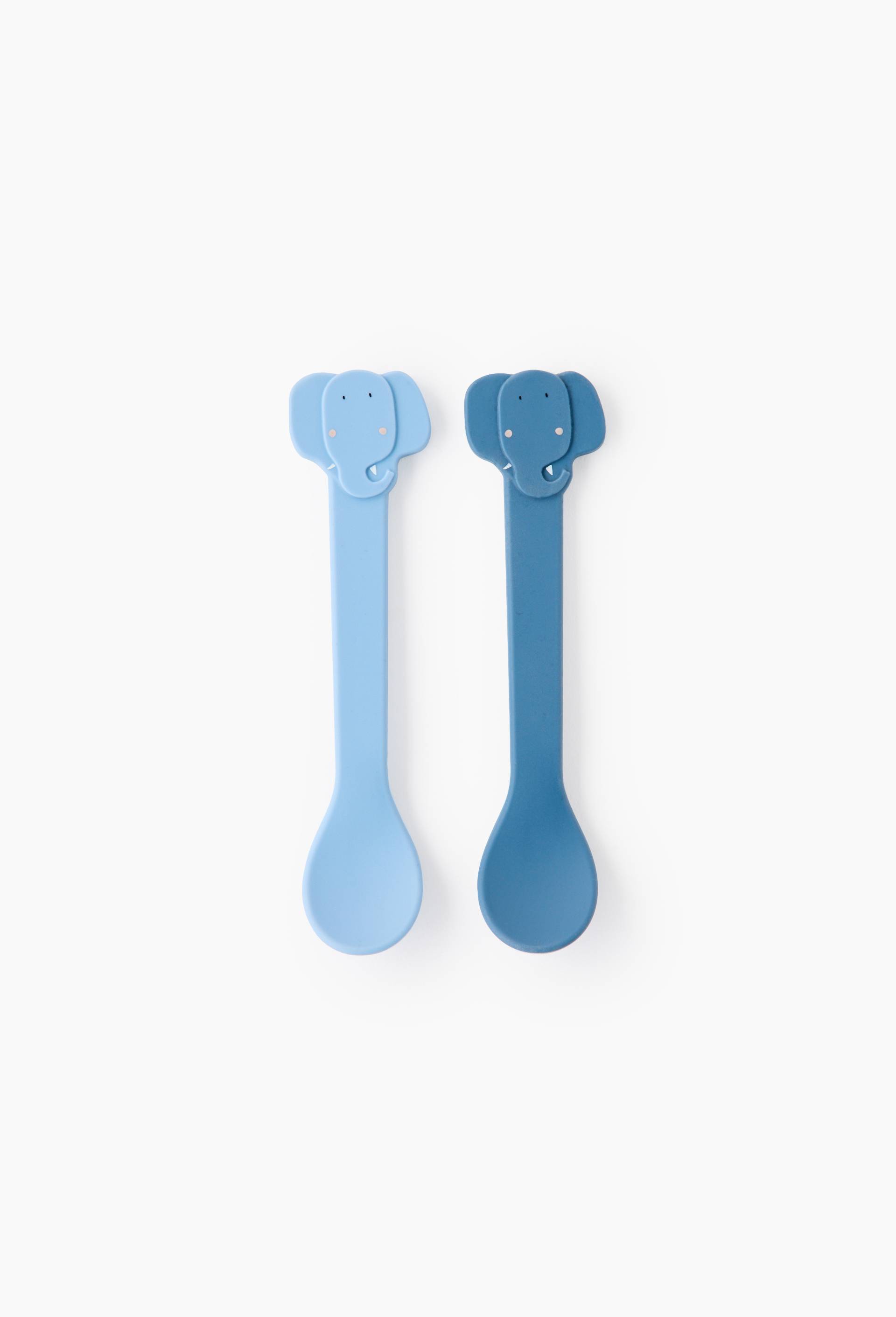 2 cuill&egrave;res en silicone pour enfant, Bleu fonc&eacute;, large image number 0.0