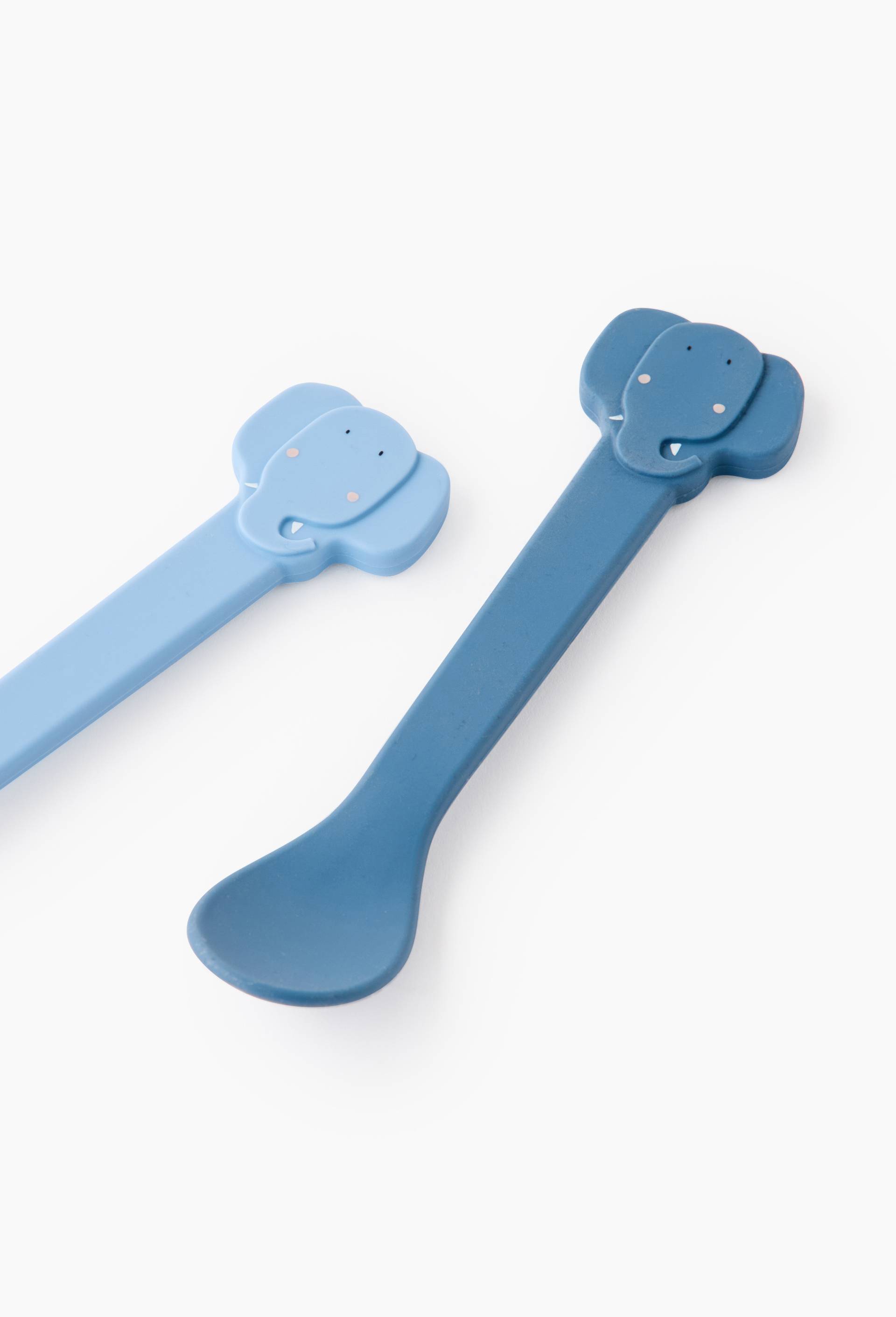 2 cuill&egrave;res en silicone pour enfant, Bleu fonc&eacute;, large image number 1.0