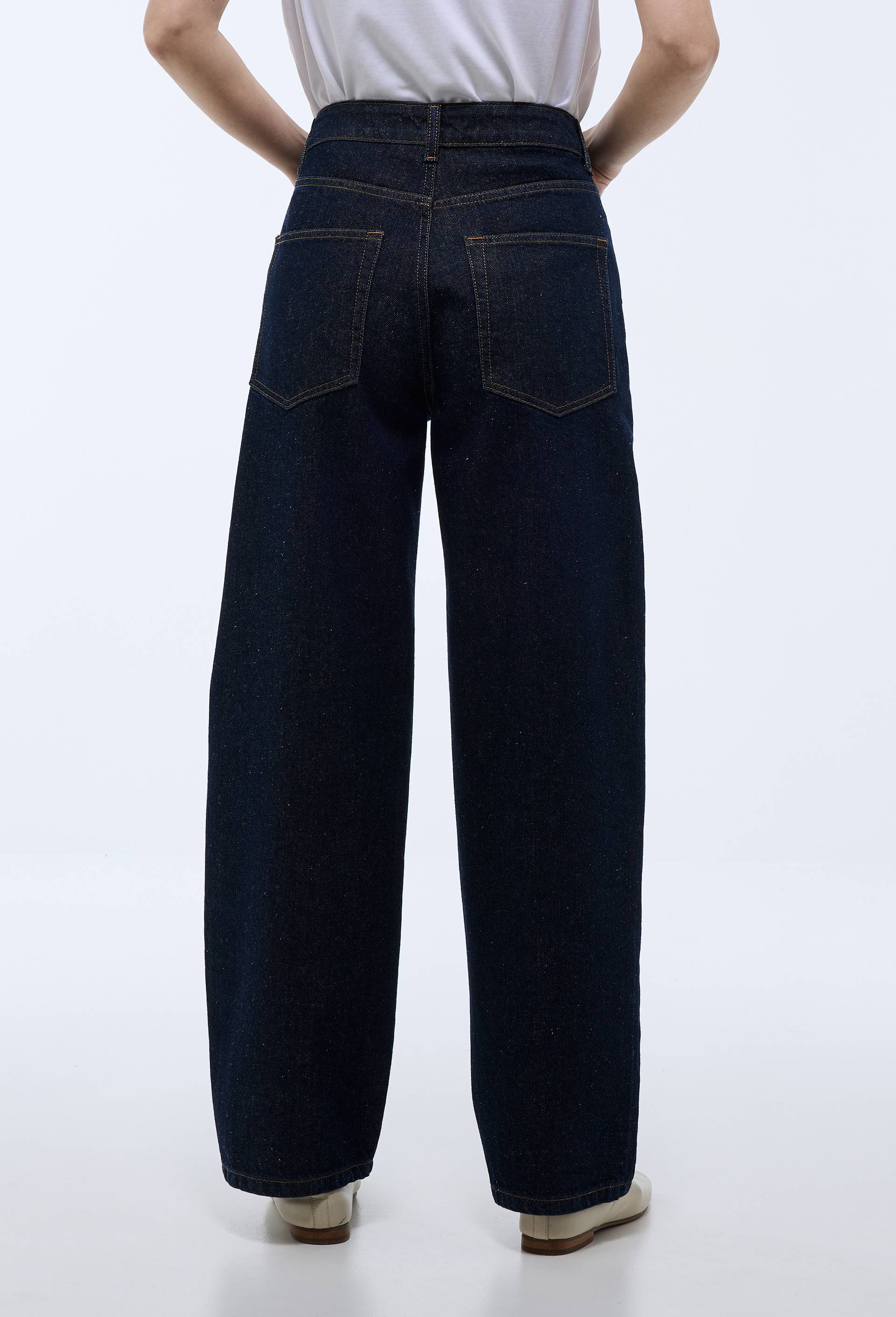 Jean large en coton, Bleu fonc&eacute;, large image number 1.0