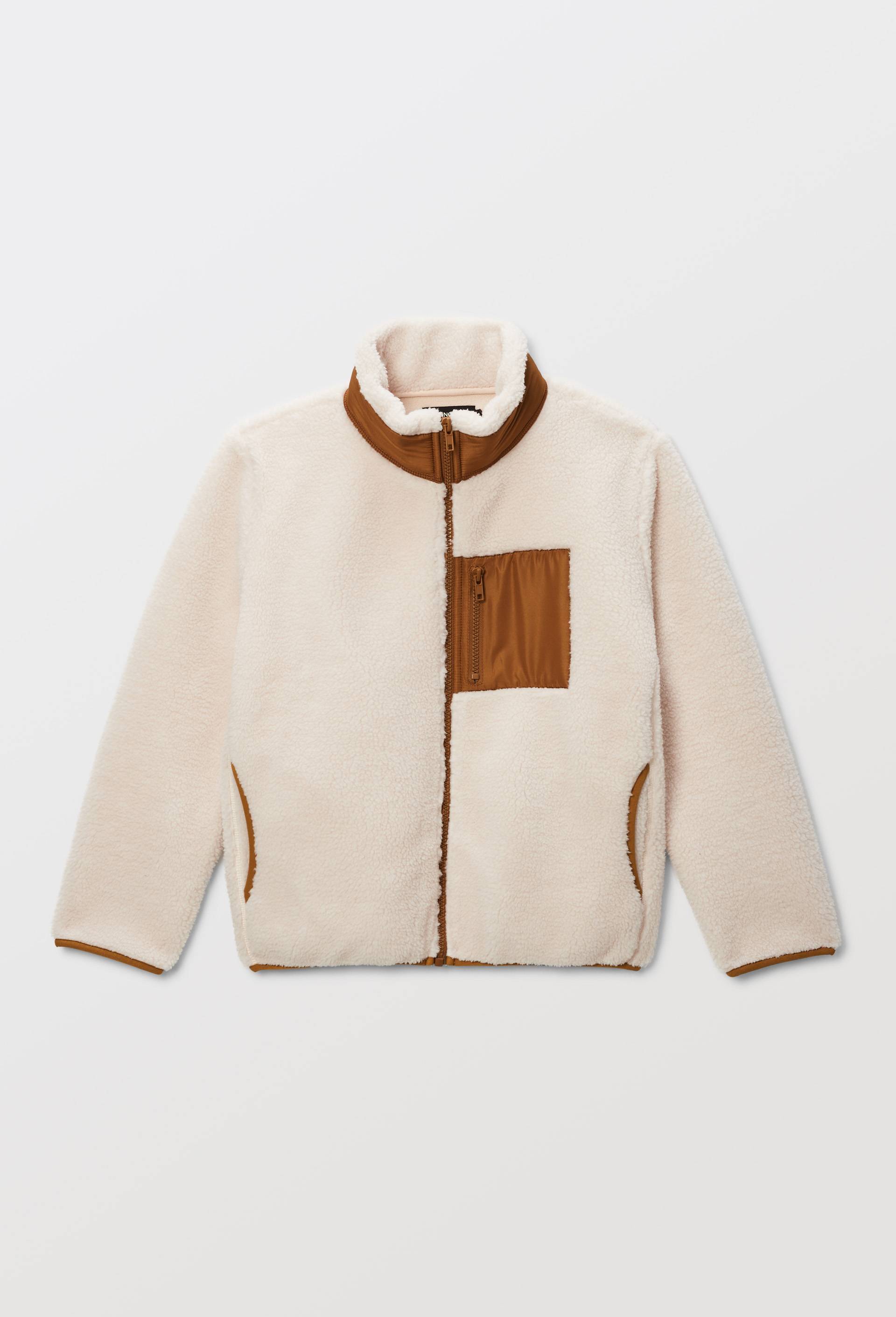 Veste en sherpa avec poche poitrine, Brun clair, large image number 2