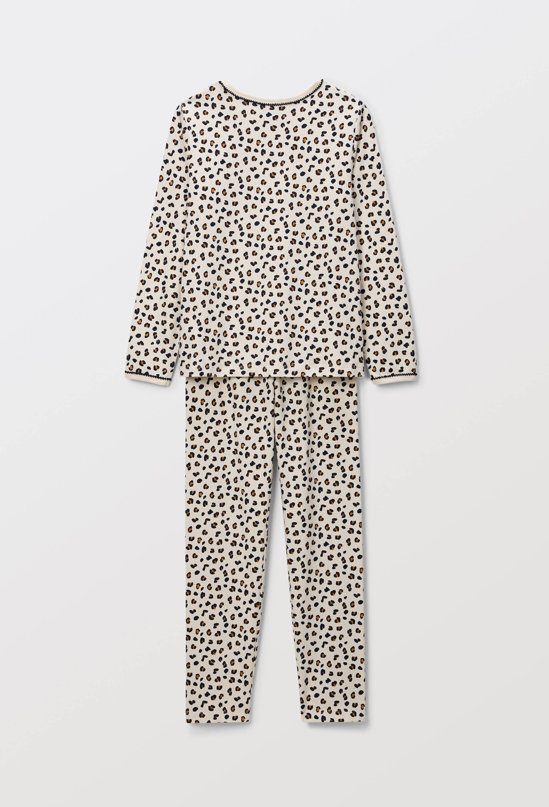 Pyjama manches longues imprim&eacute; en jersey coton BIO GOTS, Beige clair, large image number 1