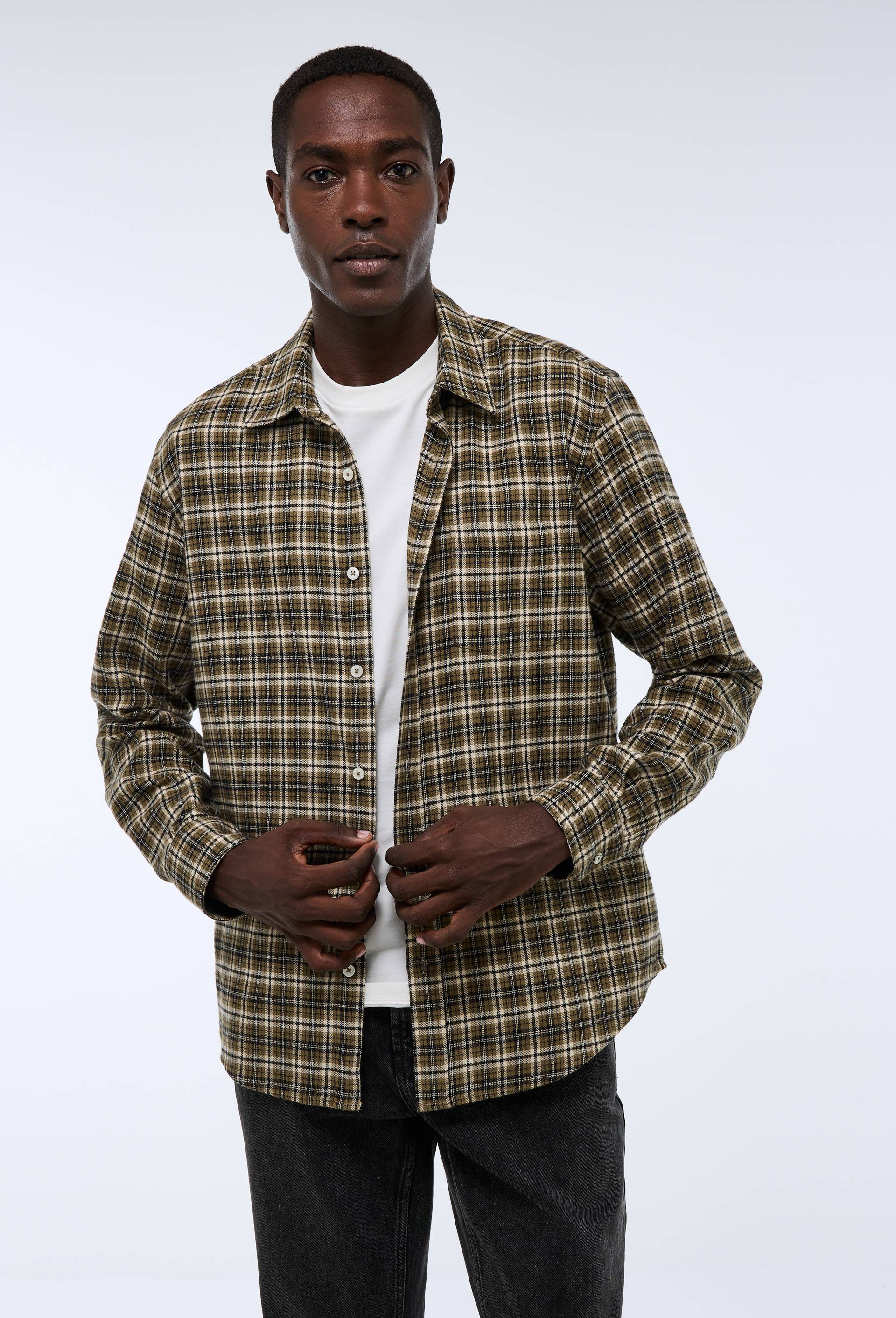 Chemise manches longues à carreaux en flanelle de coton BIO GOTS - MONOPRIX - Modalova