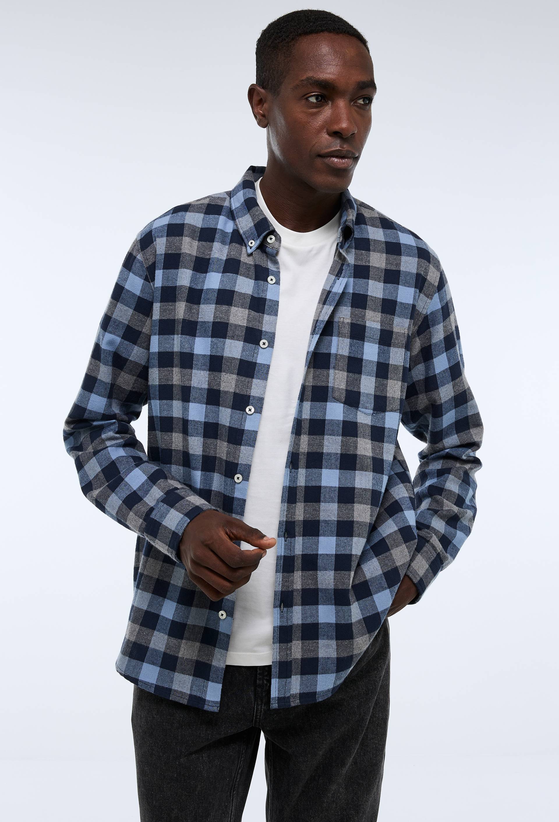 Chemise manches longues à carreaux en flanelle de coton BIO GOTS - MONOPRIX - Modalova