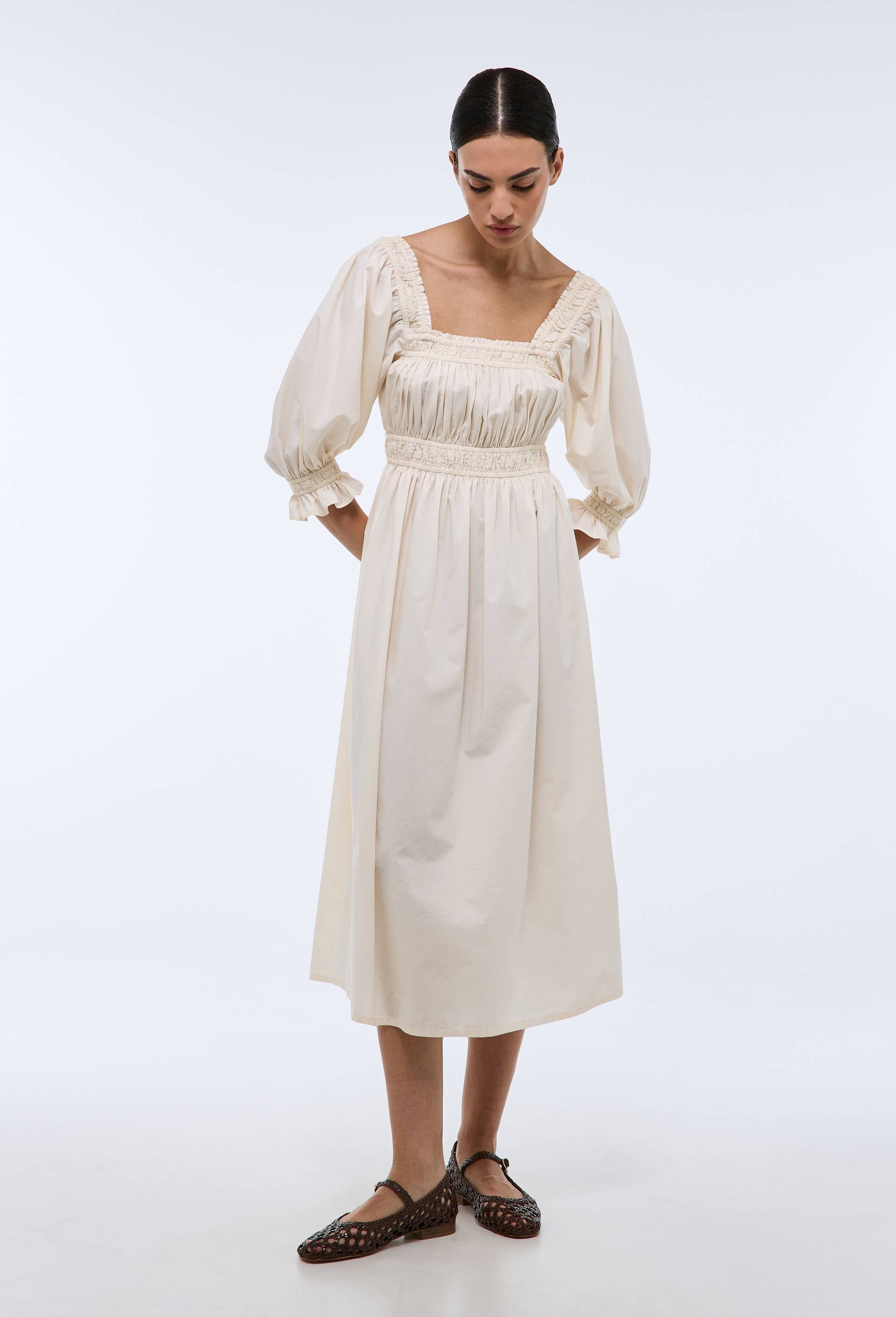 Robe manches coudes unie en coton BIO GOTS - MONOPRIX - Modalova