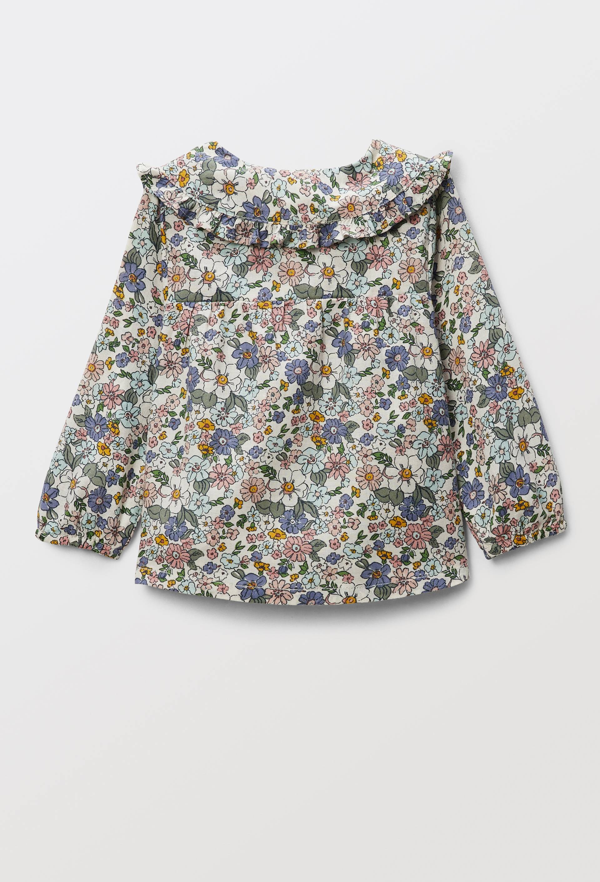 Blouse &agrave; col imprim&eacute;e en coton BIO GOTS, Beige clair, large image number 1