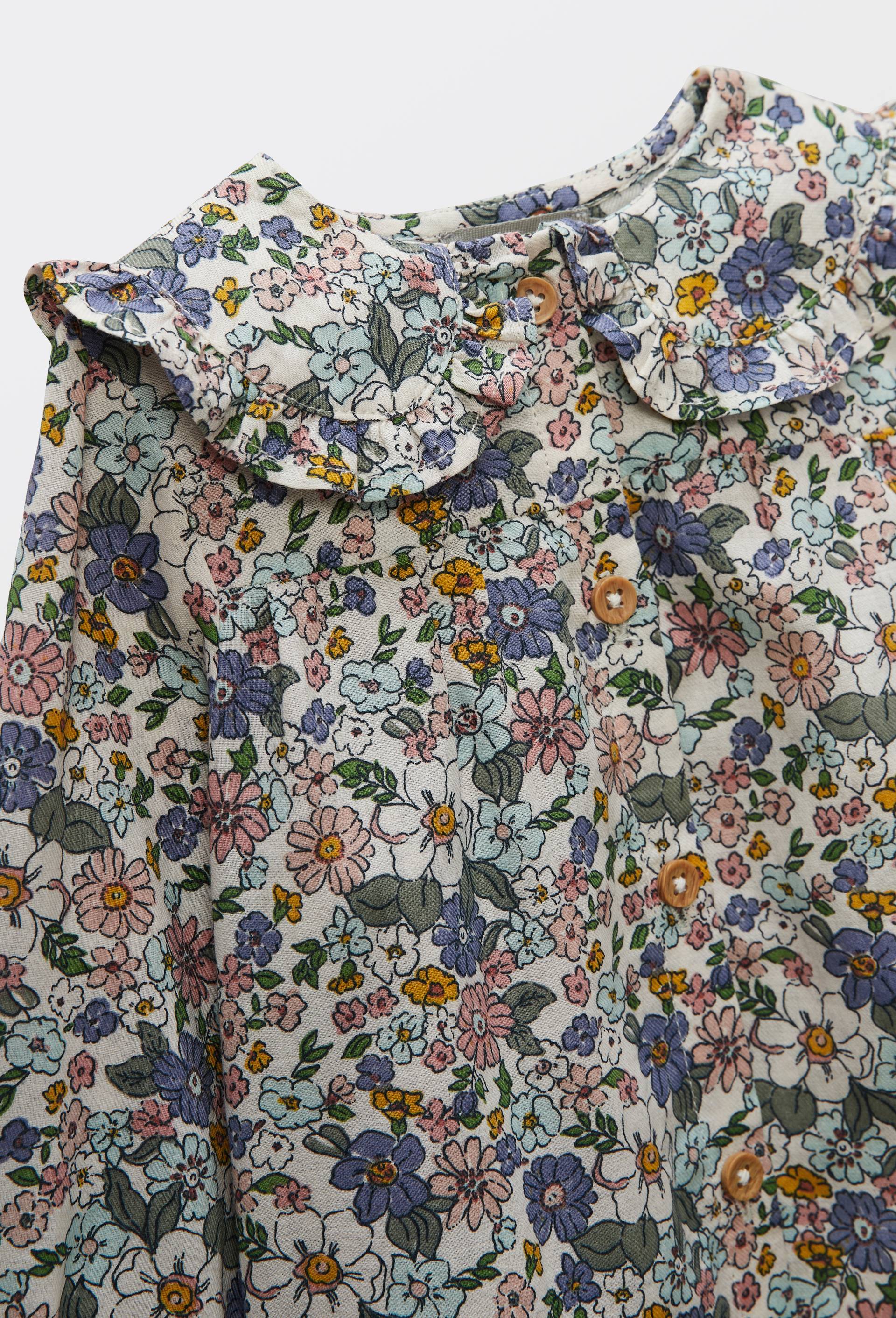 Blouse &agrave; col imprim&eacute;e en coton BIO GOTS, Beige clair, large image number 2.0
