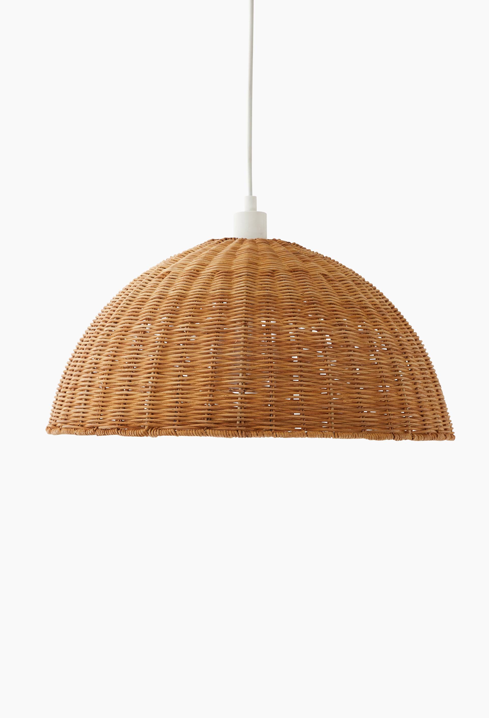 Suspension abat-jour, 50xH25cm, en rotin, Beige clair, large image number 0