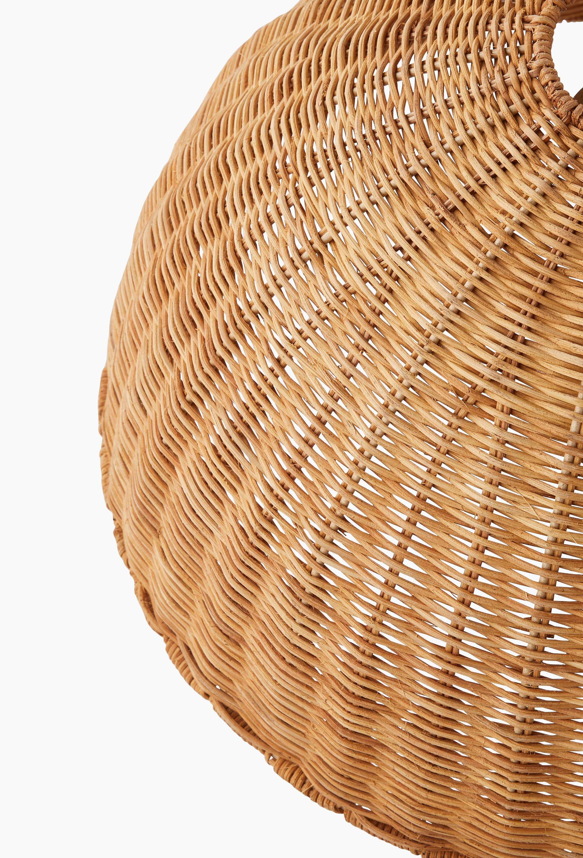 Suspension abat-jour, 50xH25cm, en rotin, Beige clair, large image number 1