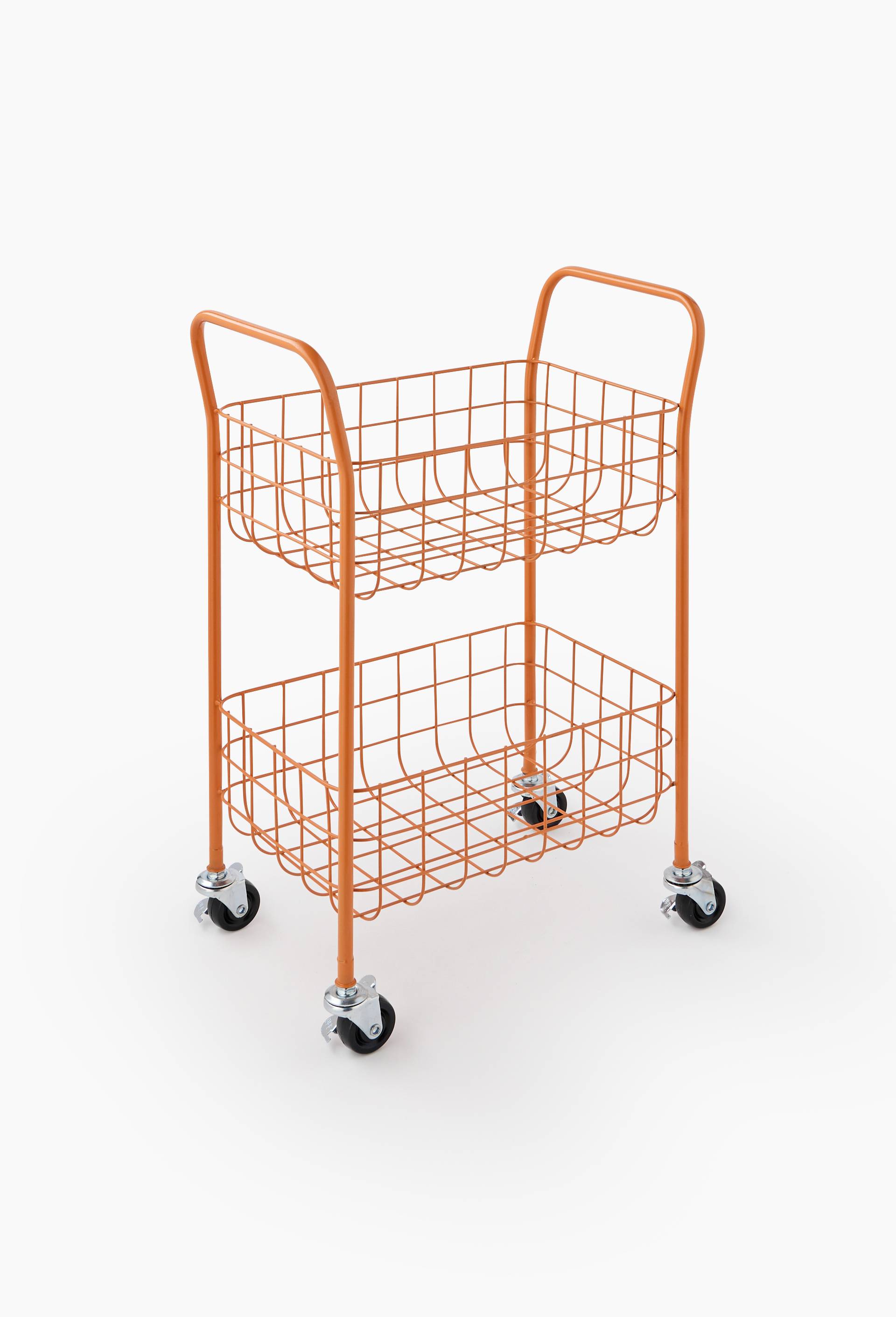 Etagère à roulettes, 33,5x20xH52cm, en métal ORANGE FONCE MONOPRIX