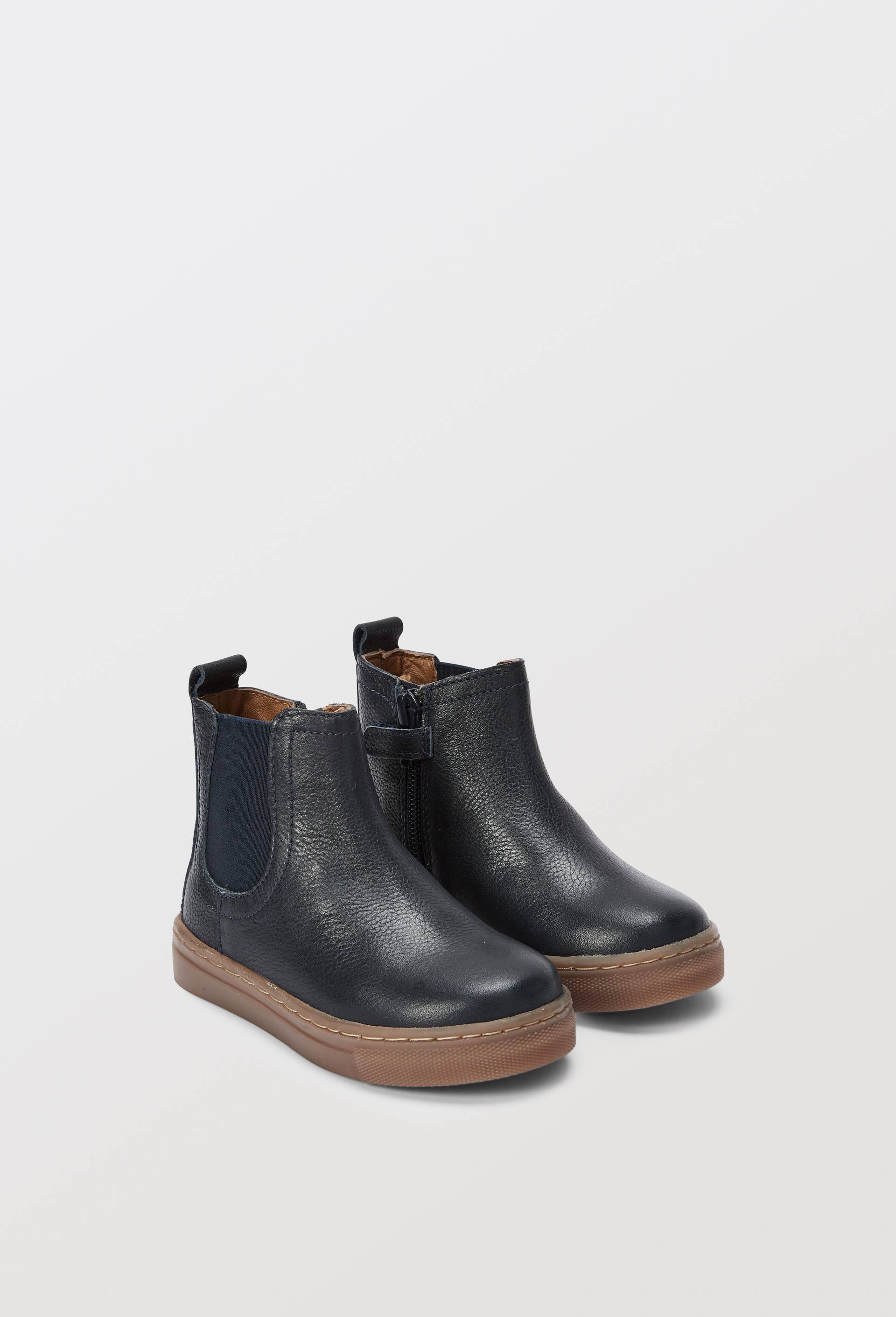 Bottines chelsea en cuir responsable, Bleu fonc&eacute;, large image number 1.0