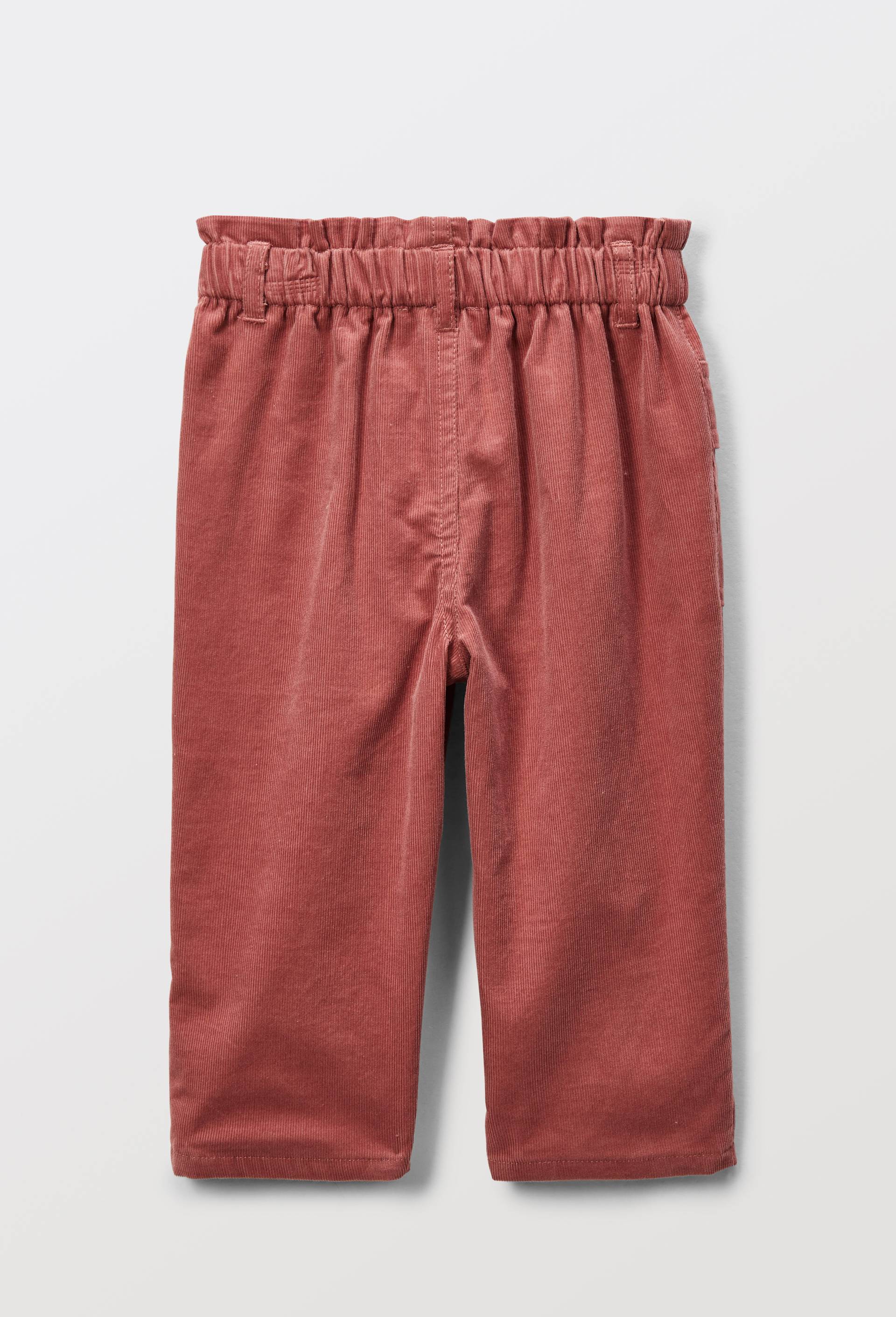 Pantalon taille &eacute;lastique uni en velours en coton BIO GOTS, Rose, large image number 2.0
