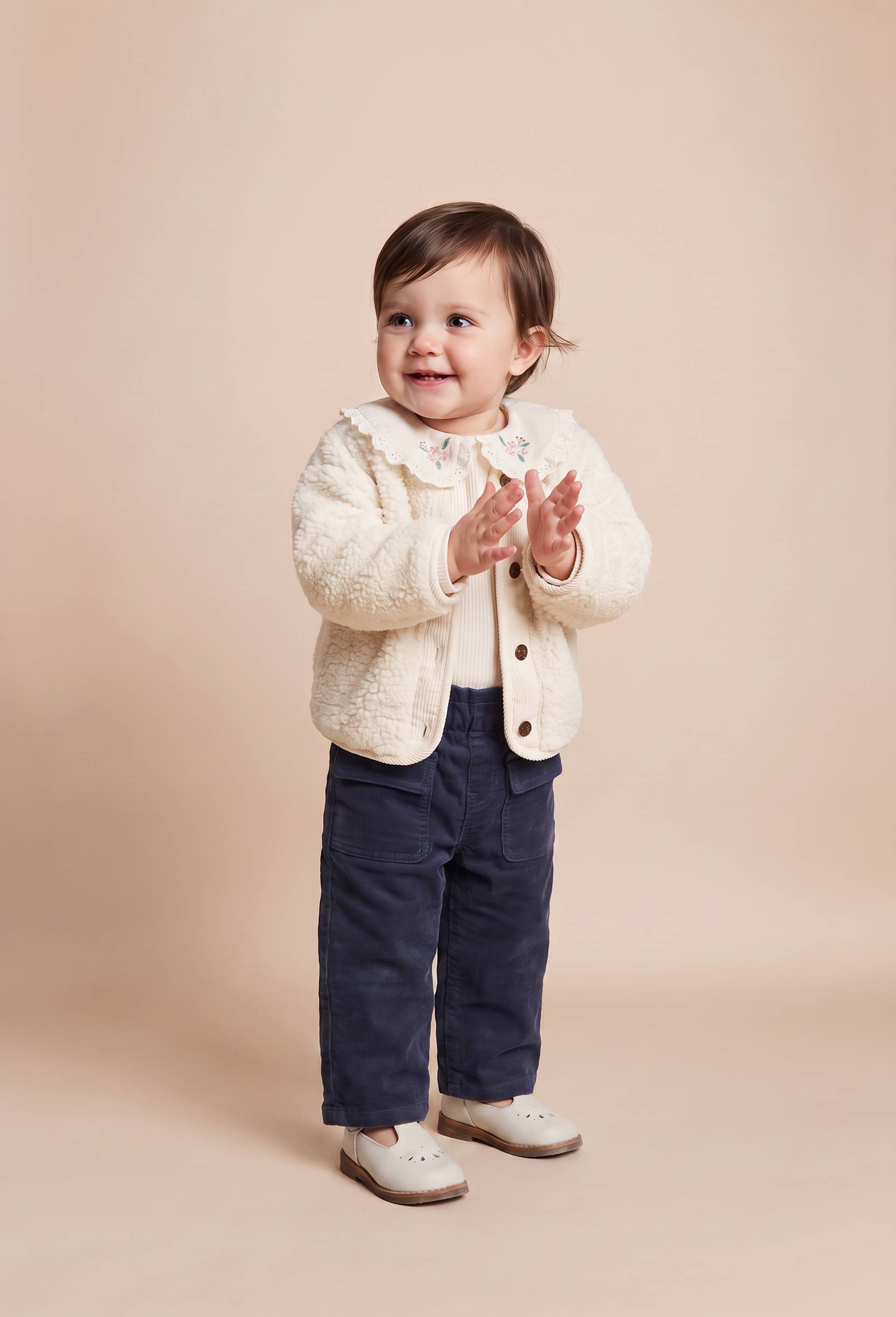 Pantalon taille &eacute;lastique uni en velours en coton BIO GOTS, Bleu fonc&eacute;, swatch image