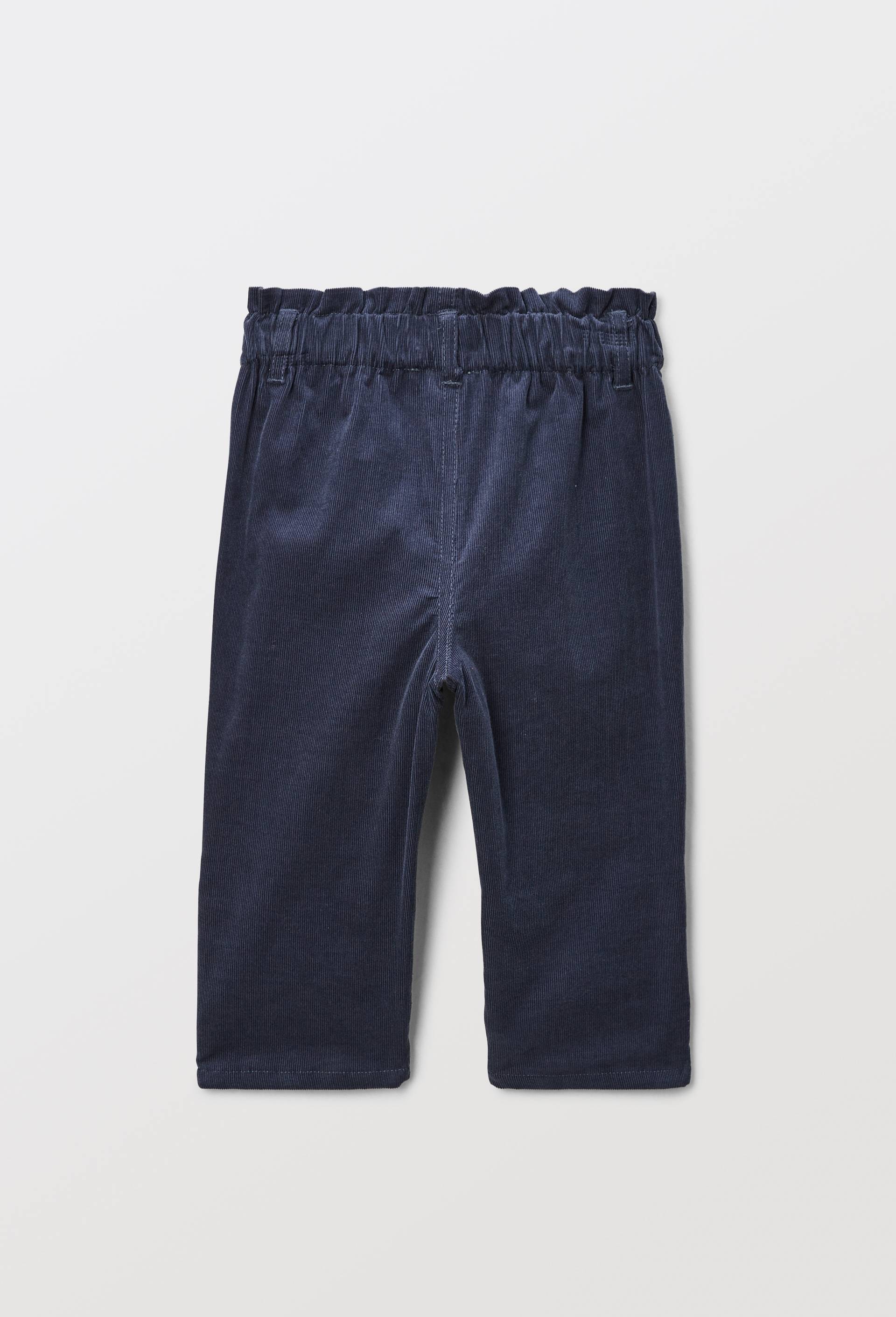 Pantalon taille &eacute;lastique uni en velours en coton BIO GOTS, Bleu fonc&eacute;, large image number 2.0
