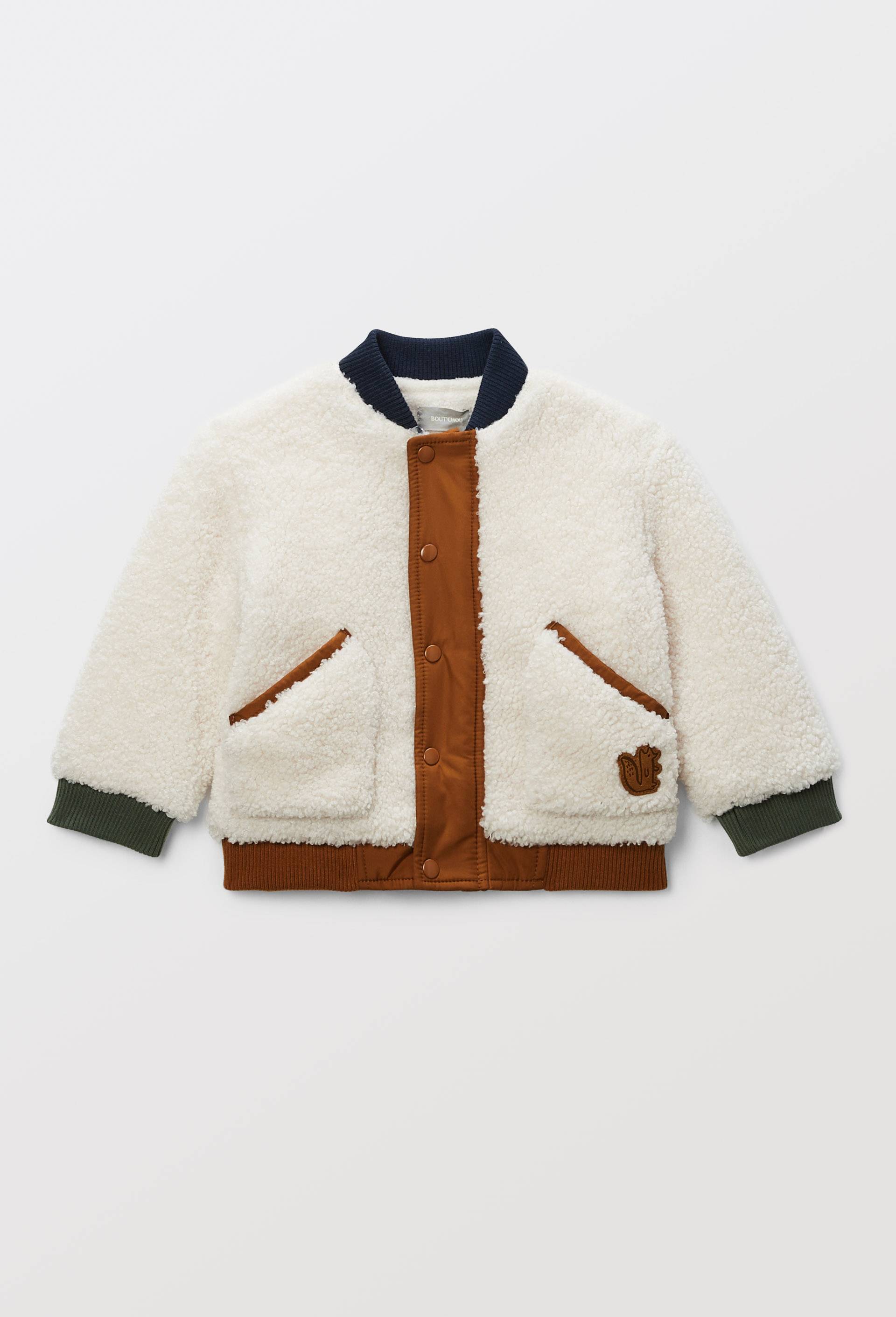 veste col teddy en sherpa, Brun clair, large image number 0