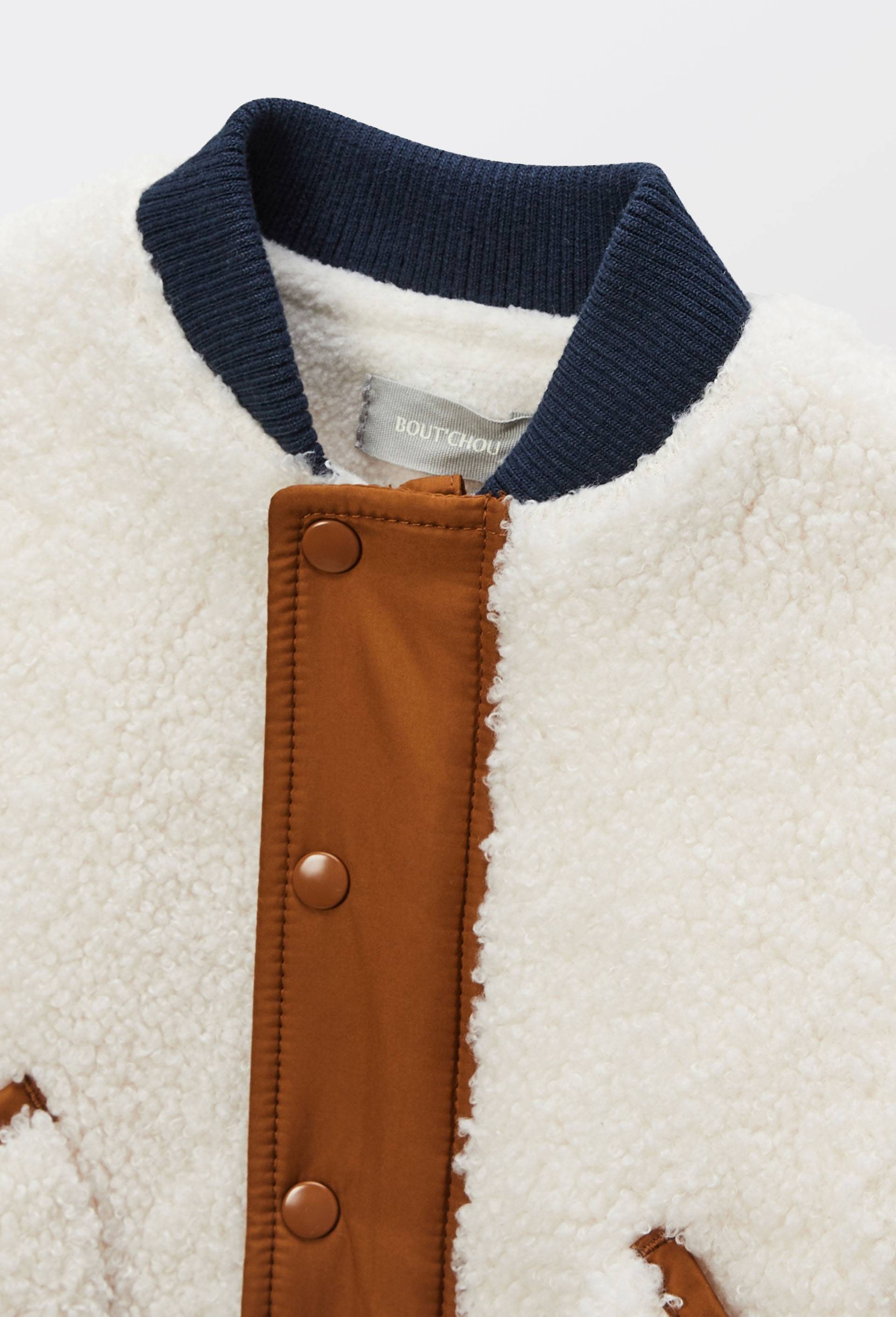 veste col teddy en sherpa, Brun clair, large image number 2.0