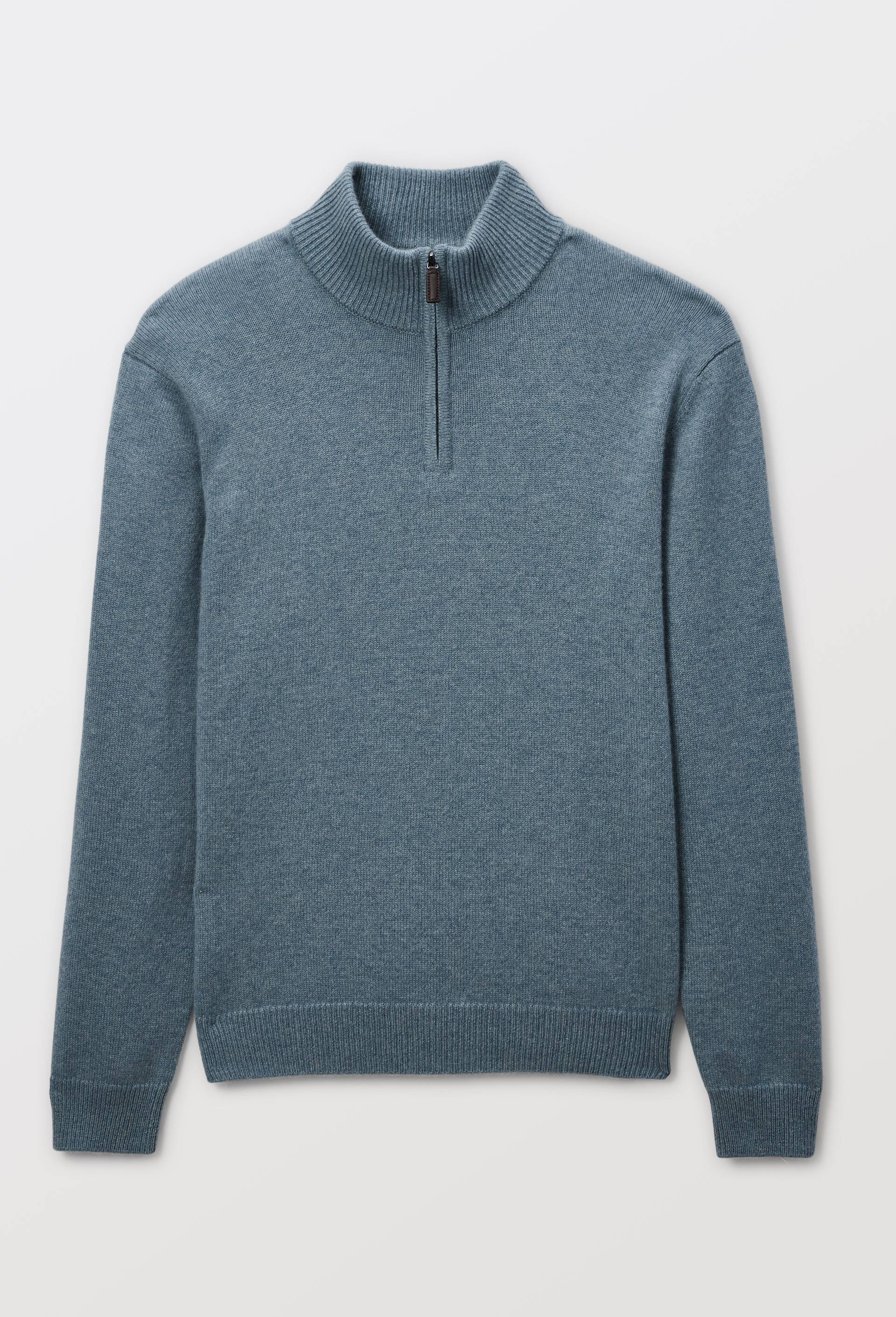 Pull col camionneur en 100% cachemire, Bleu, large image number 3.0