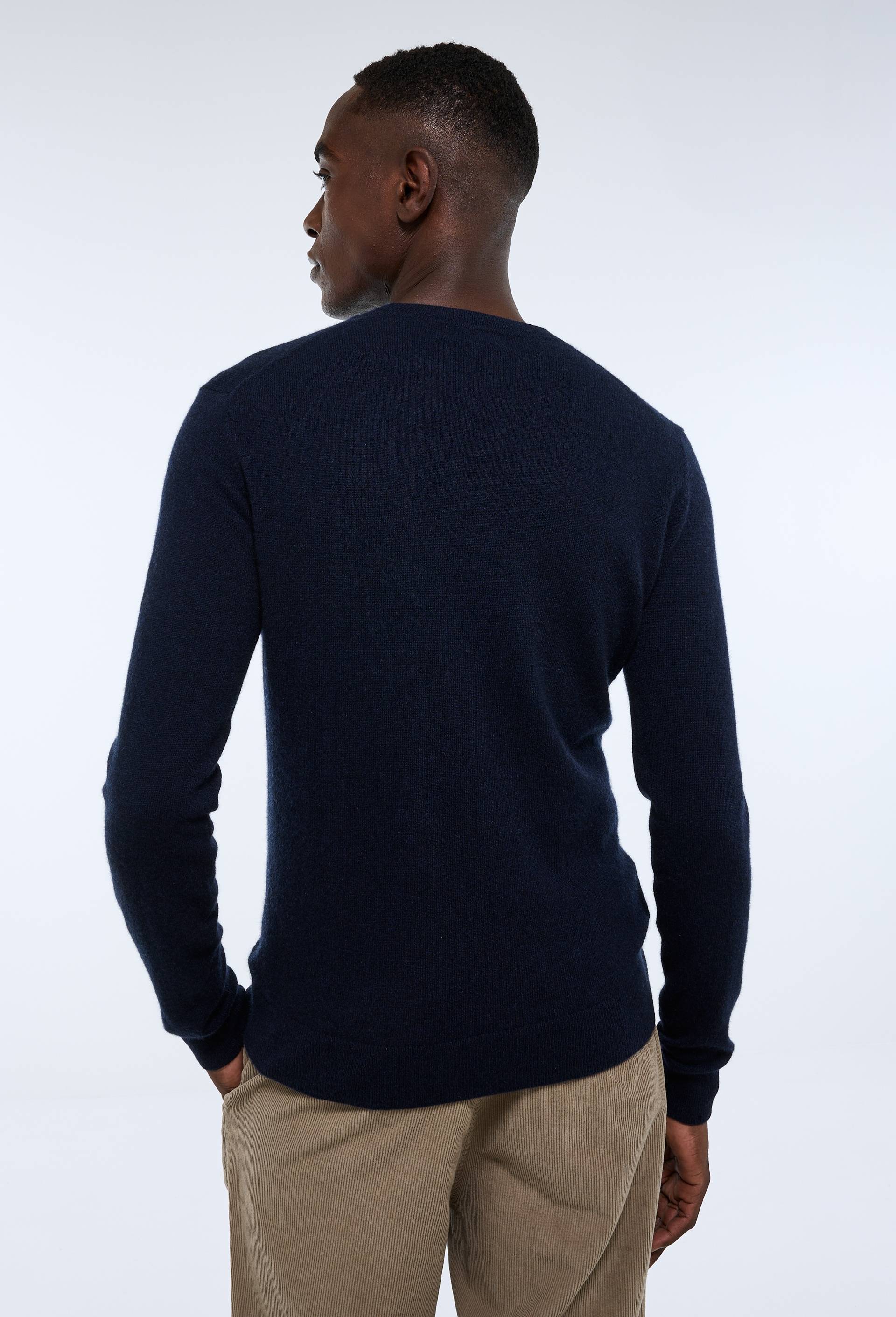 Pull col rond en 100% cachemire, Bleu fonc&eacute;, large image number 1.0