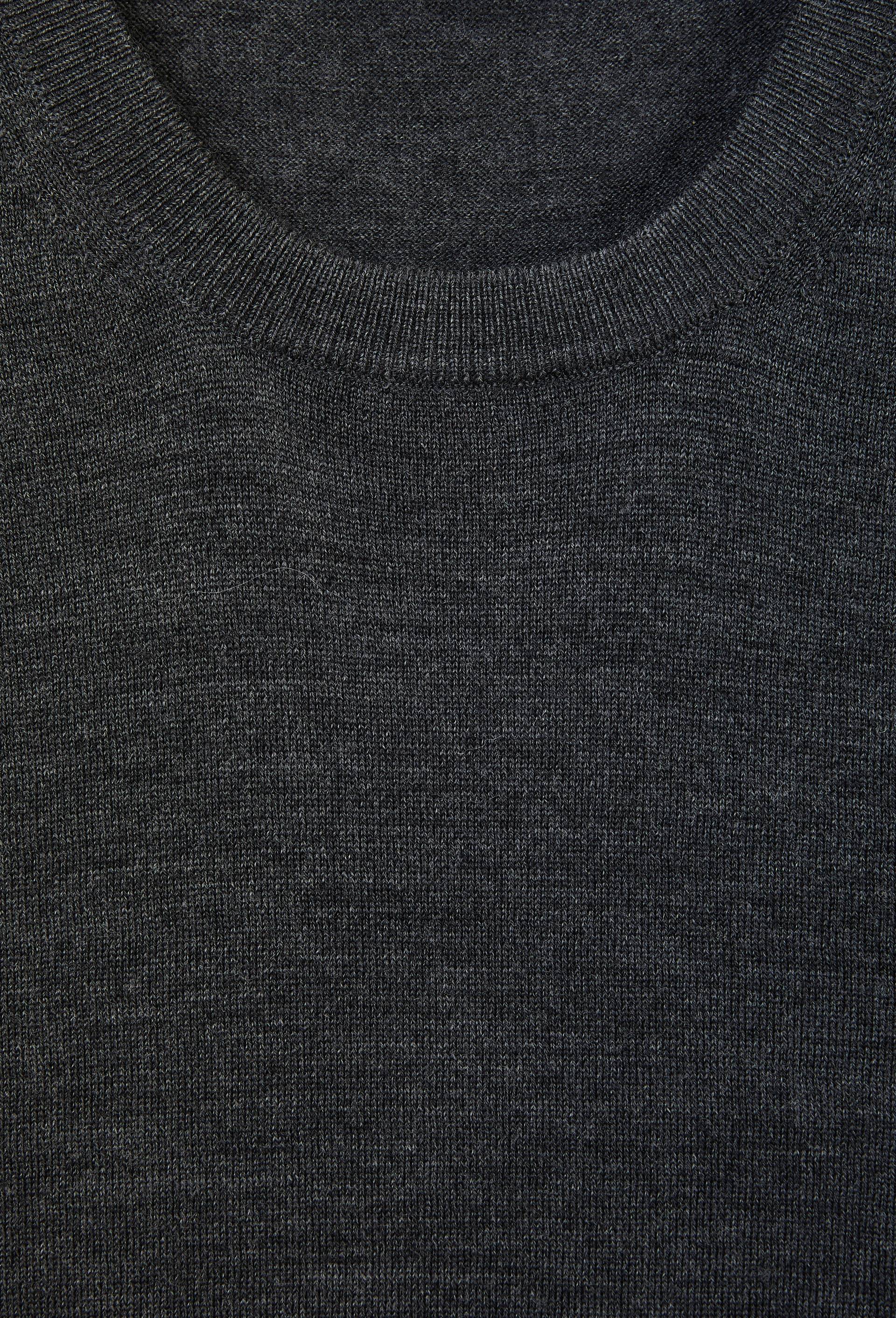 Pull col rond en laine m&eacute;rinos, Gris fonc&eacute;, large image number 4