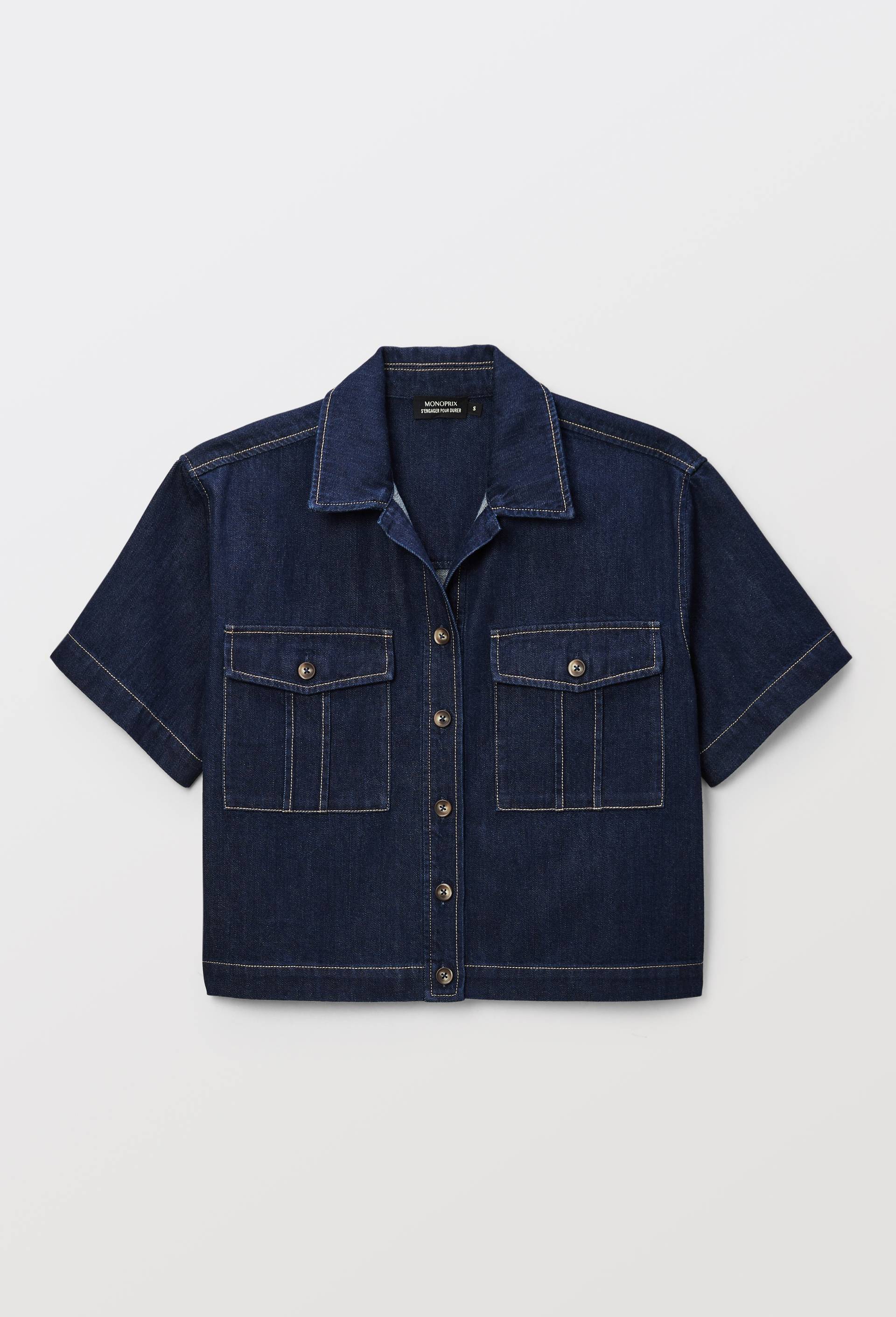 Monoprix Kids Chemise En Jean Monoprix Chemise Manches Courtes En