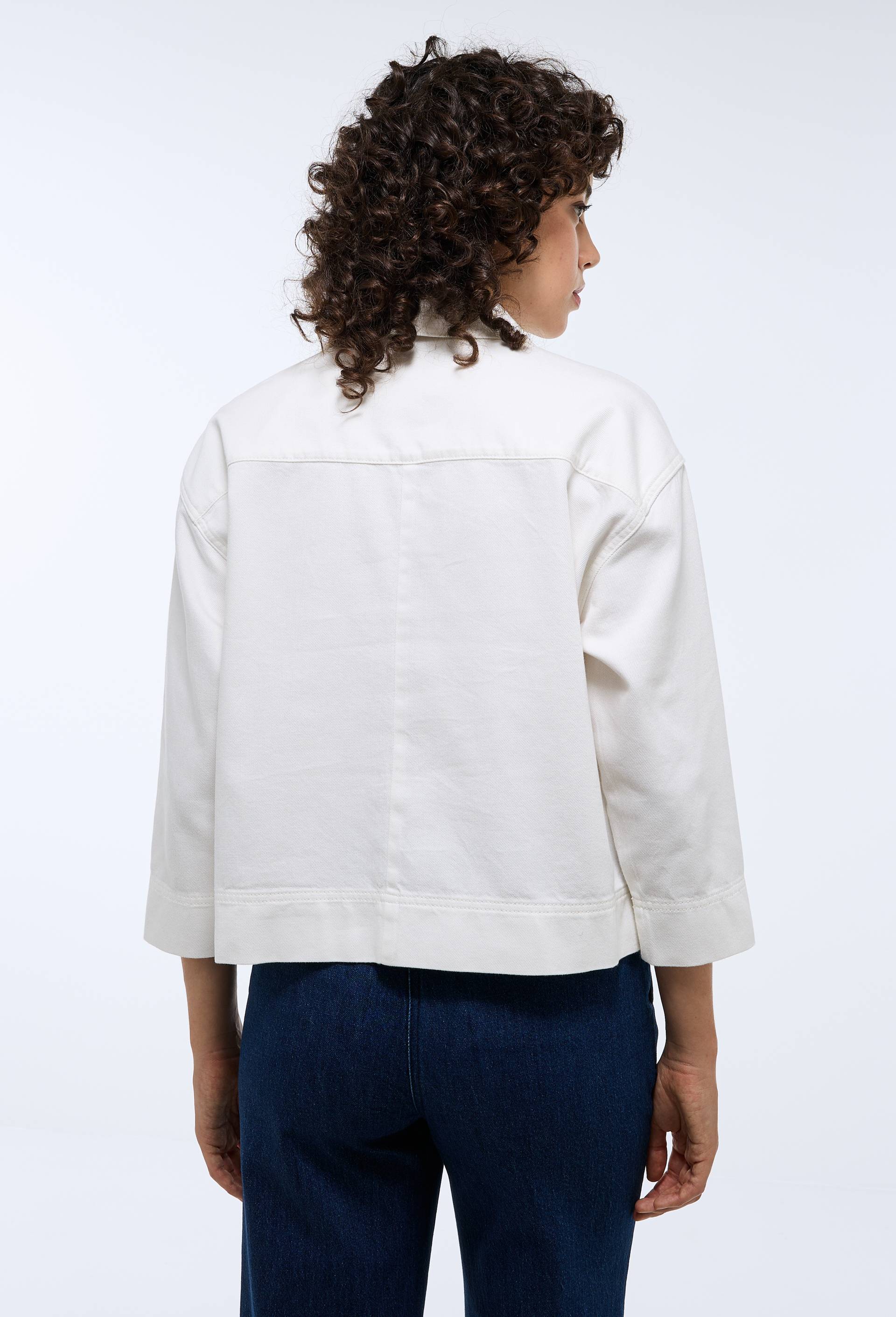 Chemise manches trois quarts en coton, Ecru, large image number 1