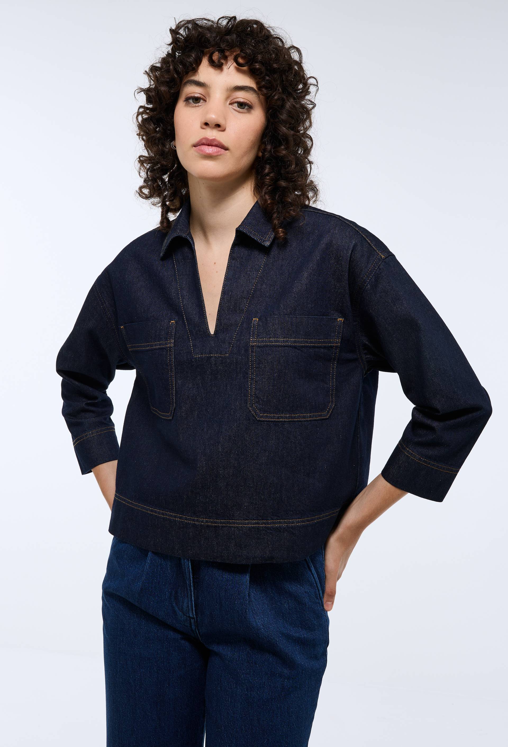 Chemisier Femme Monoprix Taille 36 - Manches 3/4, Viscose & Lyocell, Marron Beige, NEUF