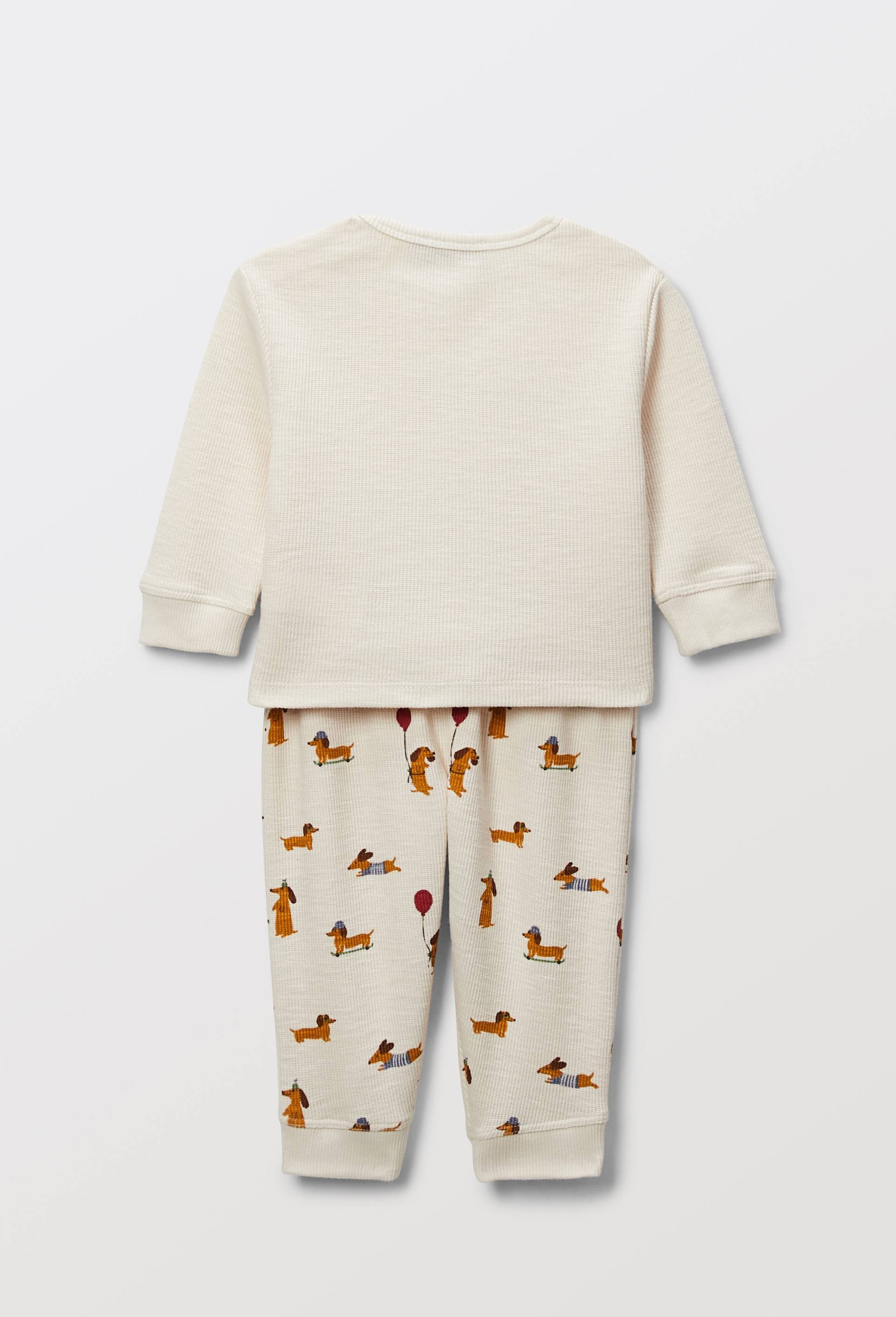 Ensemble sweat manches longues et pantalon long en coton, Beige clair, large image number 1