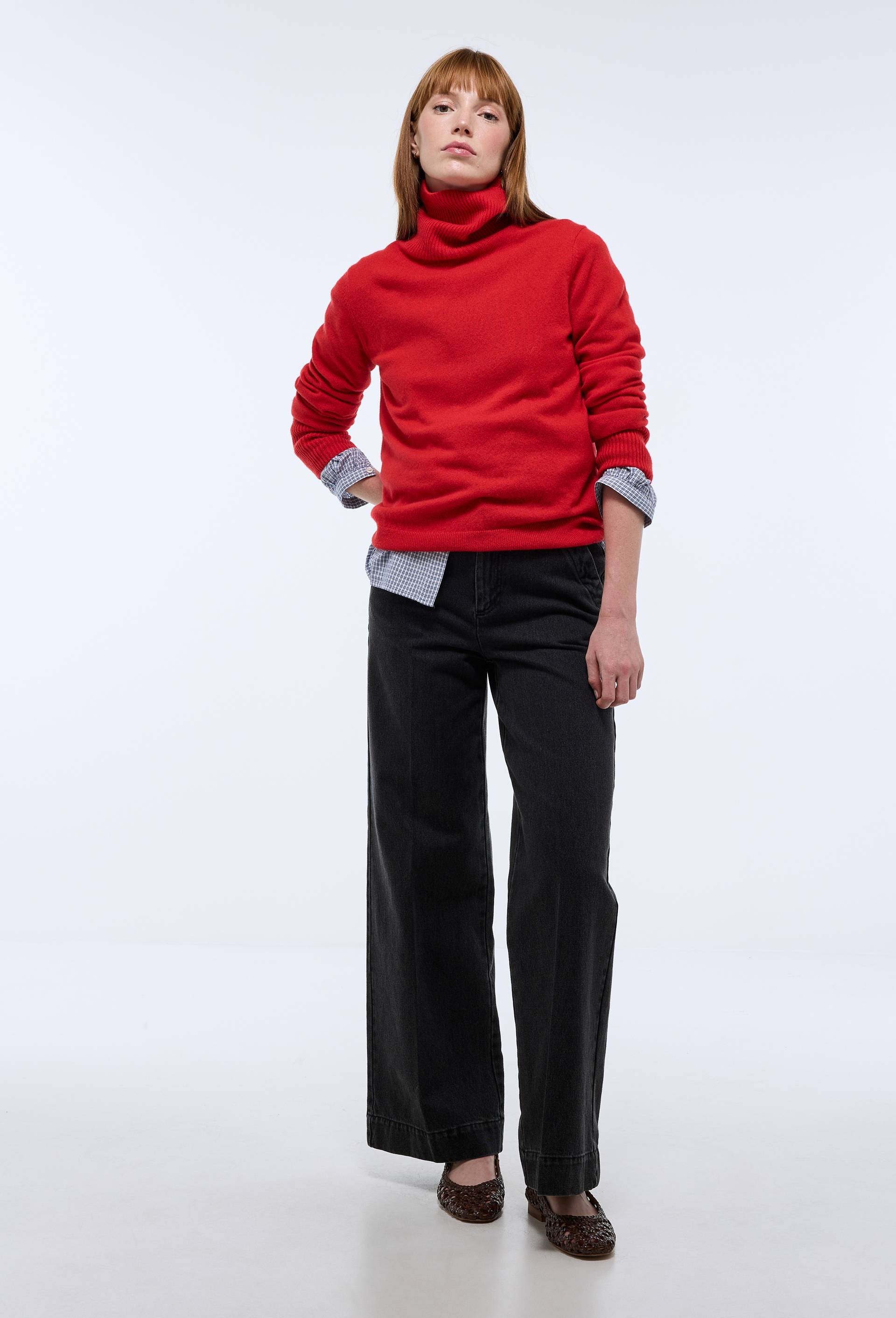 Jean large taille haute, Noir, large image number 0