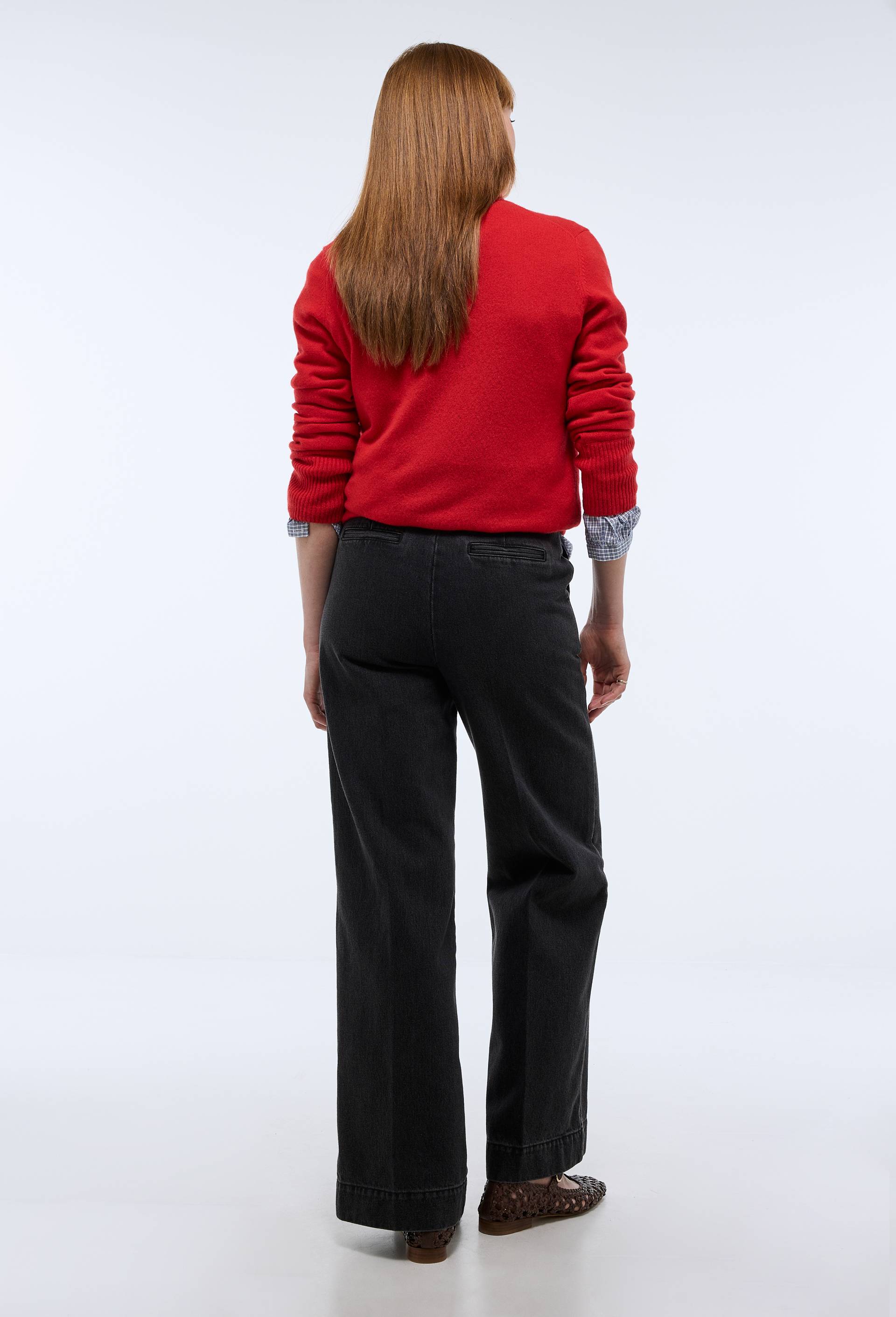 Jean large taille haute, Noir, large image number 1