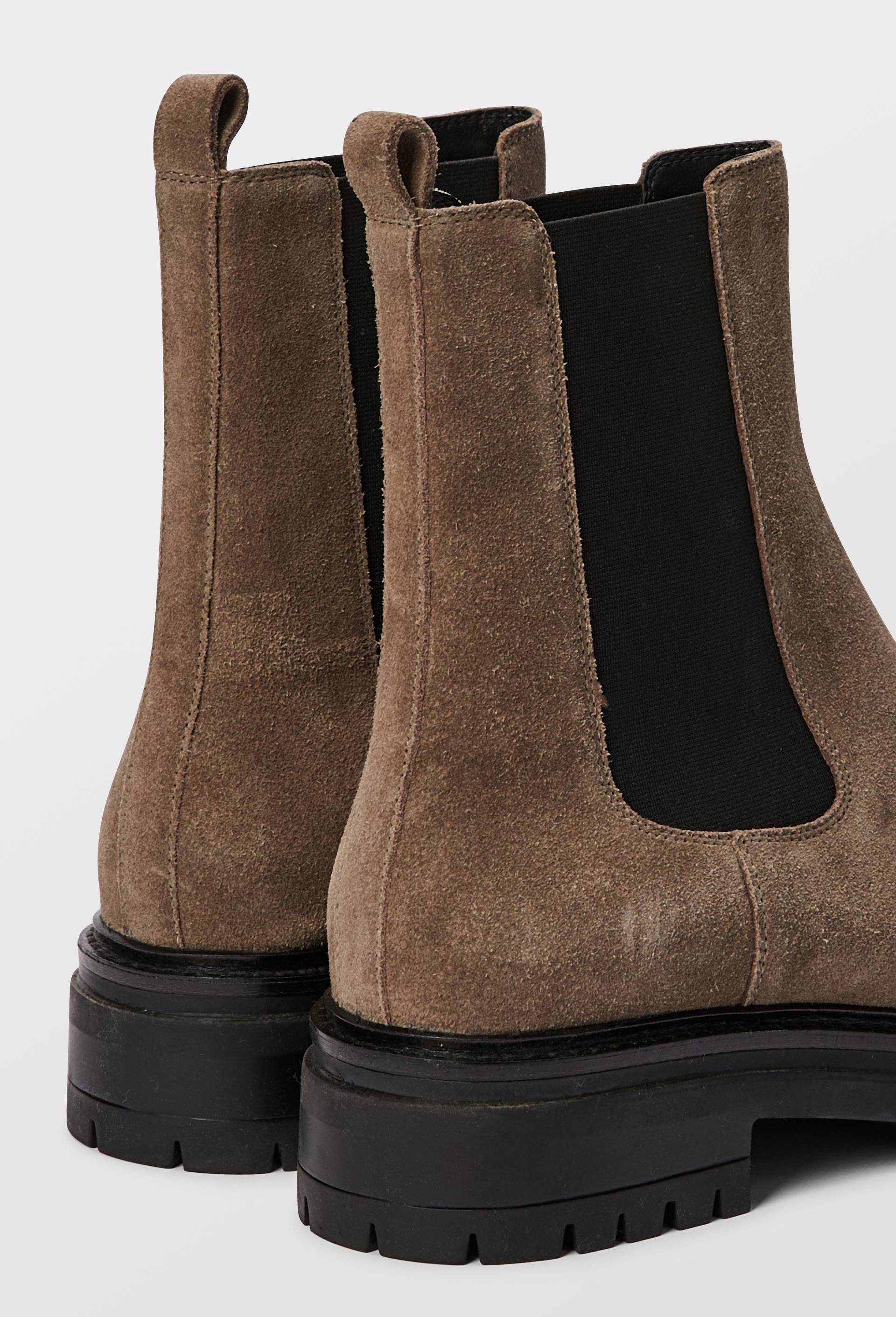 Bottines semelles crant&eacute;es en cuir, Brun, large image number 2